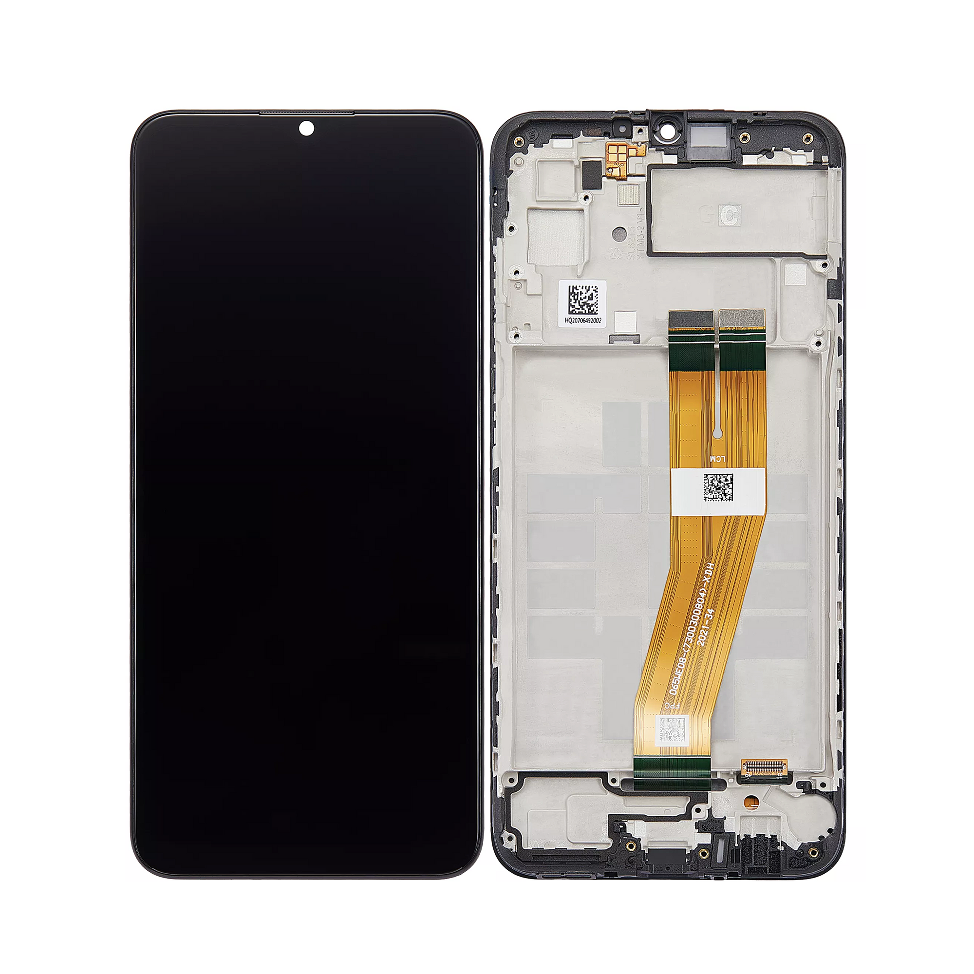 Samsung Galaxy A03 A035F (niet-EU) scherm en digitizer met frame zwart servicepakket