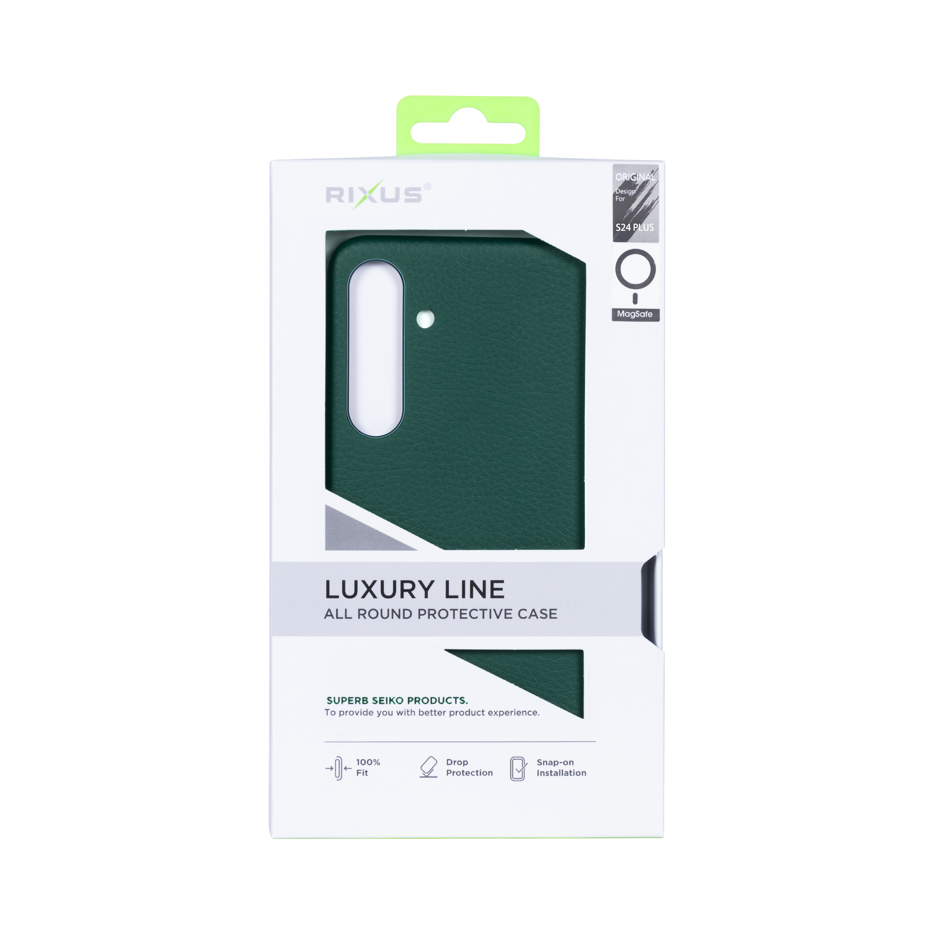 Rixus Classic 02 Case With MagSafe Compatible For Samsung Galaxy S24 Plus Green