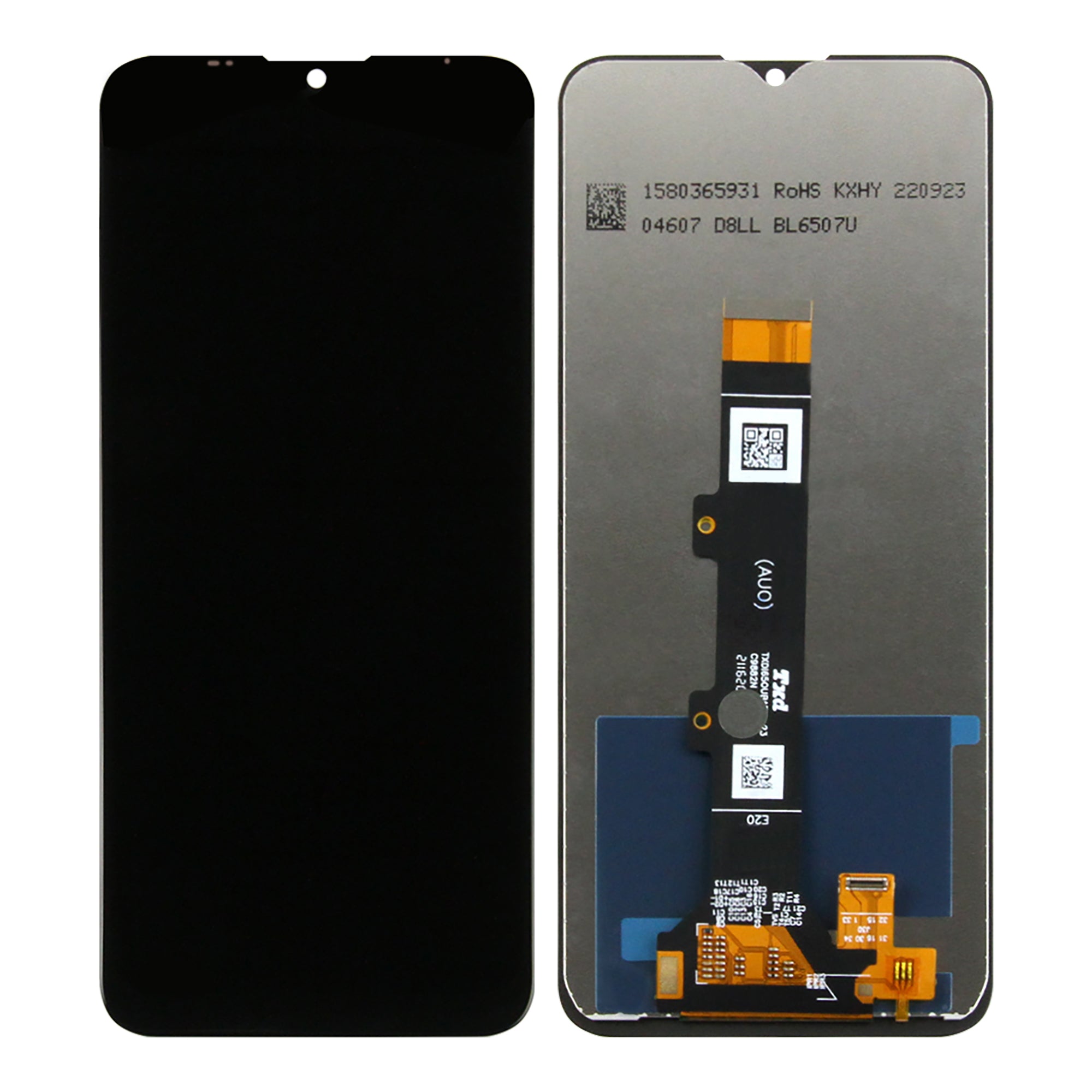 Motorola Moto E20-scherm en digitizer zonder frame, zwart, OEM
