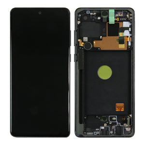 Samsung Galaxy Note 10 Lite N770F Beeldscherm en Digitizer met Frame Aura Black Service Pack