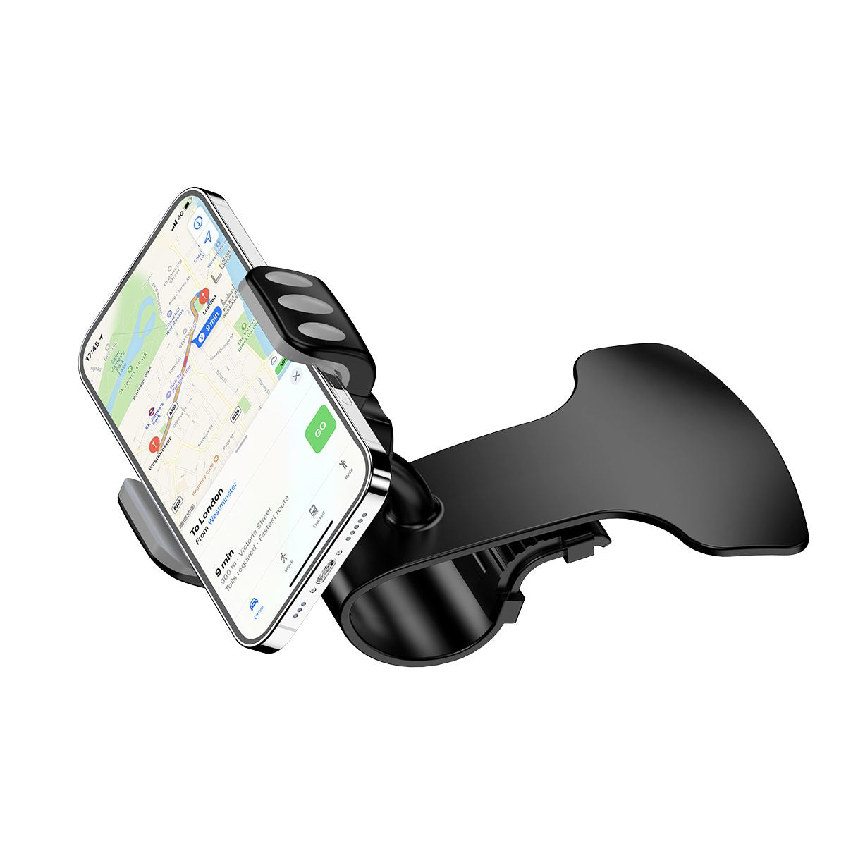 Rixus RXHW61 360 Graden Autotelefoonhouder HUD Clip Voor Telefoonscherm Zwart