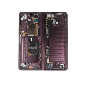 Samsung Galaxy Z Fold4 5G F936B Hoofdscherm en digitizer met frame Burgundy Service Pack