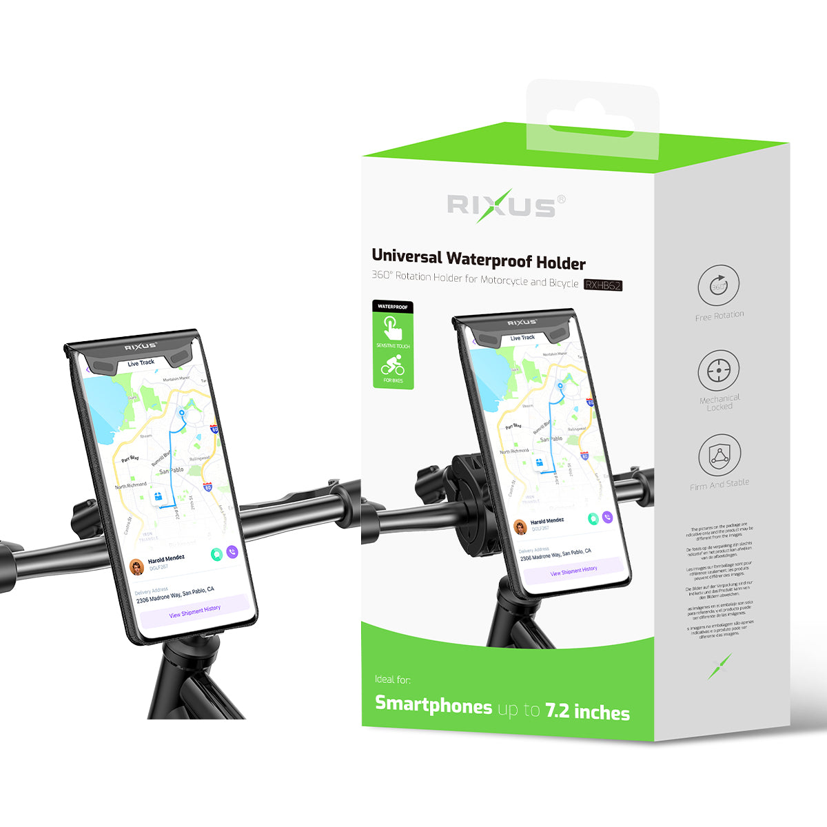 Rixus RXHB62 Universele Waterbestendige Fietstas Beschermhoes Fietskoffer Groot