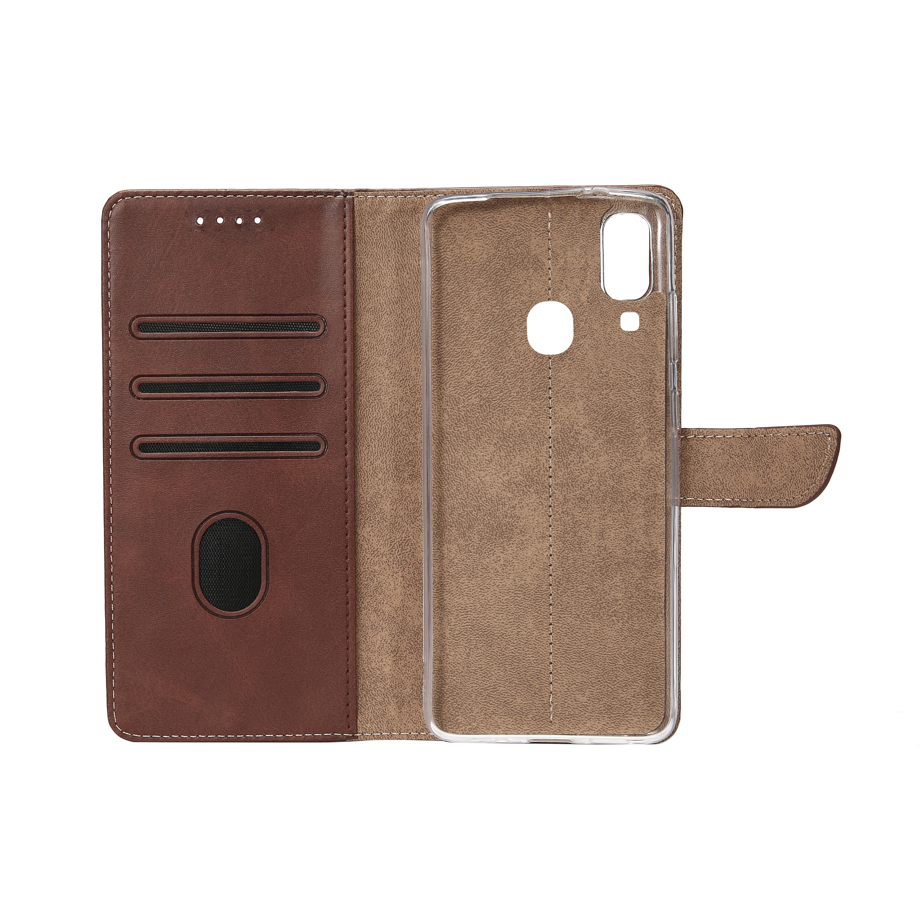 Rixus Boekenhoes Voor Samsung Galaxy A20e Bruin