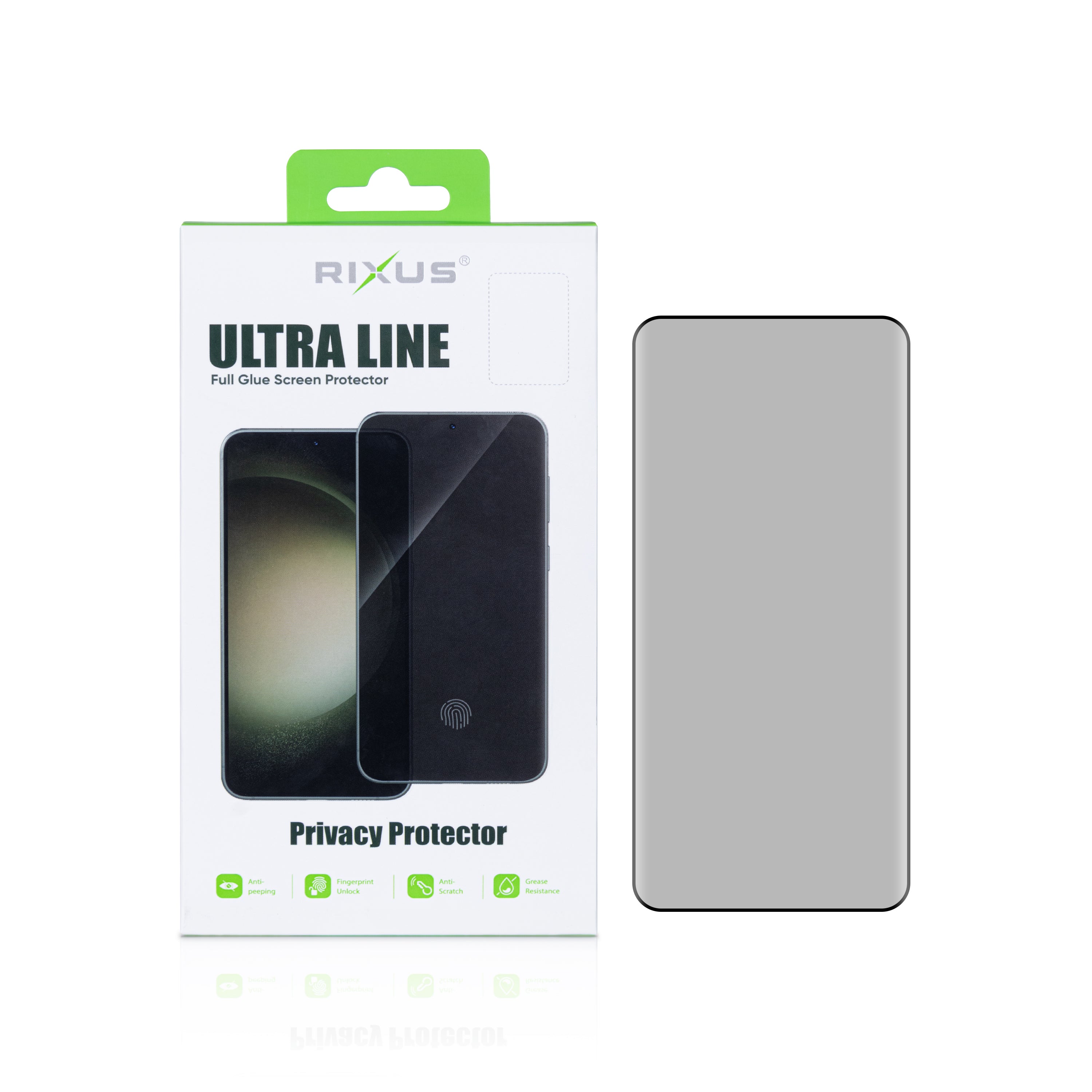Rixus Privacy Volledig Gebogen Rand Tempered Glass voor Samsung Galaxy A05