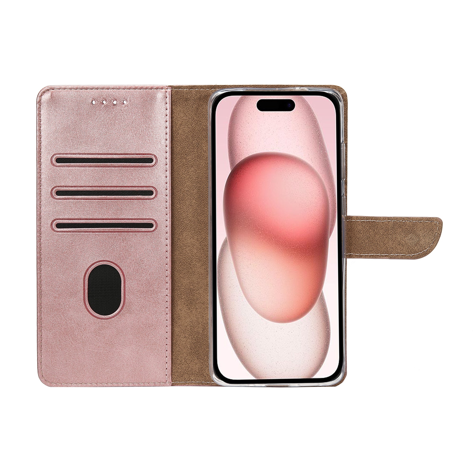 Rixus Boekenhoesje For Apple iPhone 15 Roze