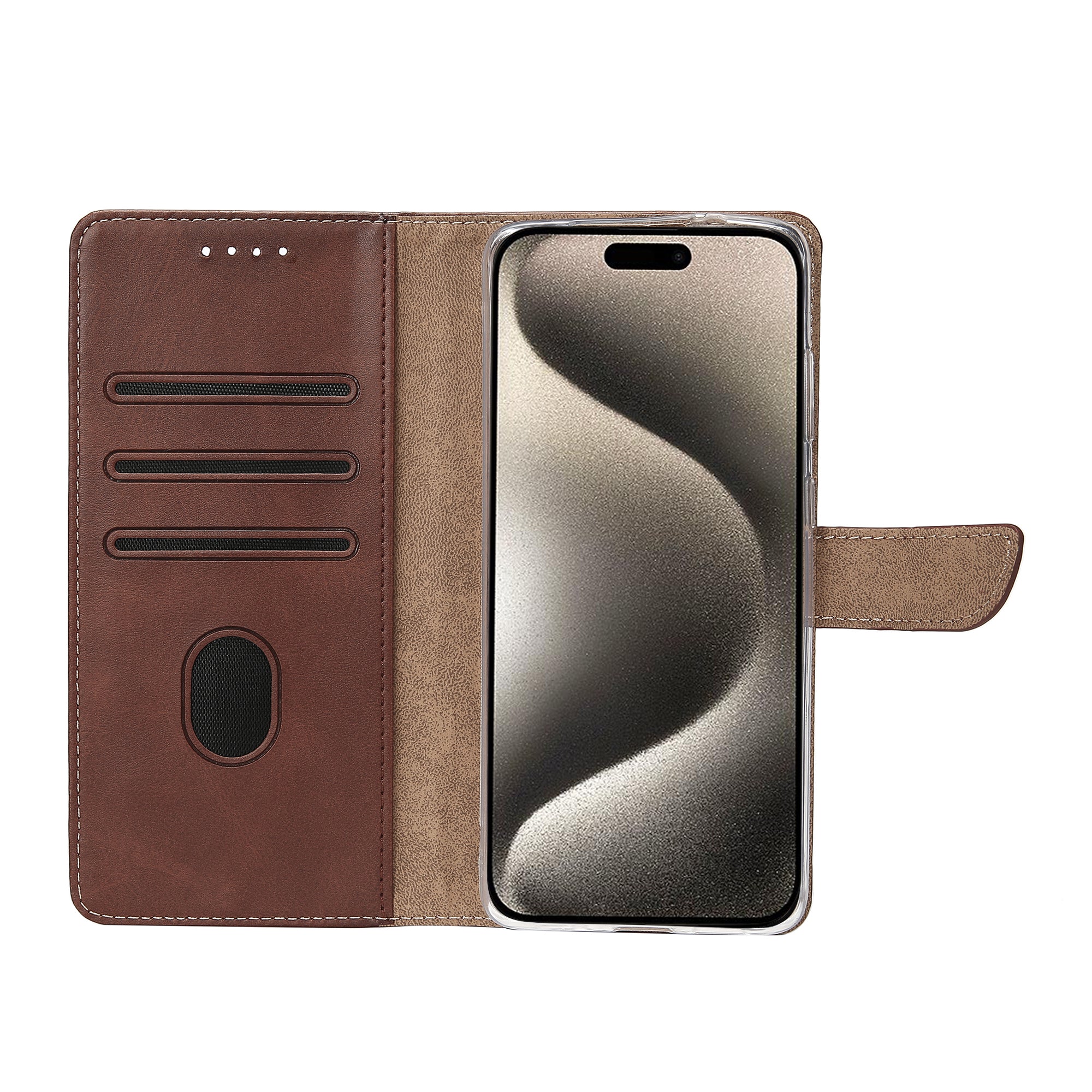 Rixus Boekhoesje For Apple iPhone 15 Pro Max Bruin