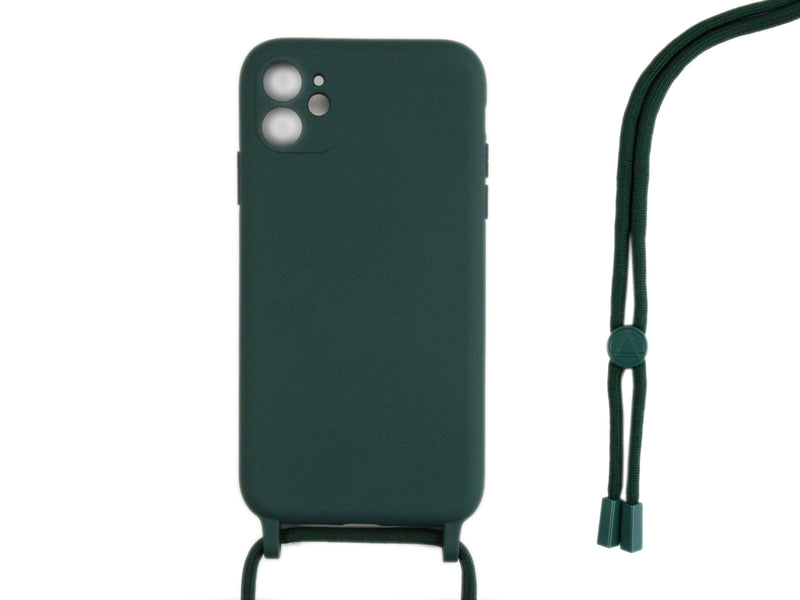 Rixus TPU Halsband Koorddekking For Apple iPhone 12 Mini Donkergroen