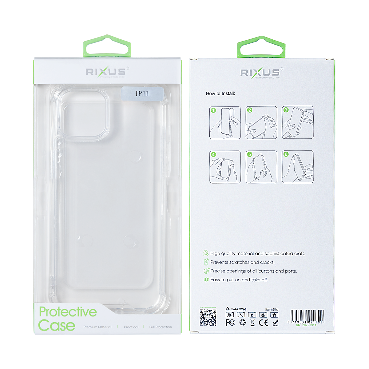 Rixus Anti-Barst Hoesje For Apple iPhone 11 Transparant