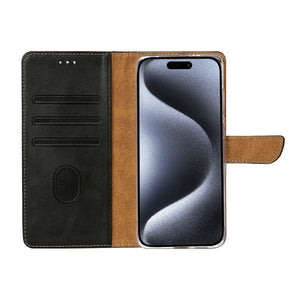 Rixus Boekenhoes For Apple iPhone 15 Pro Zwart