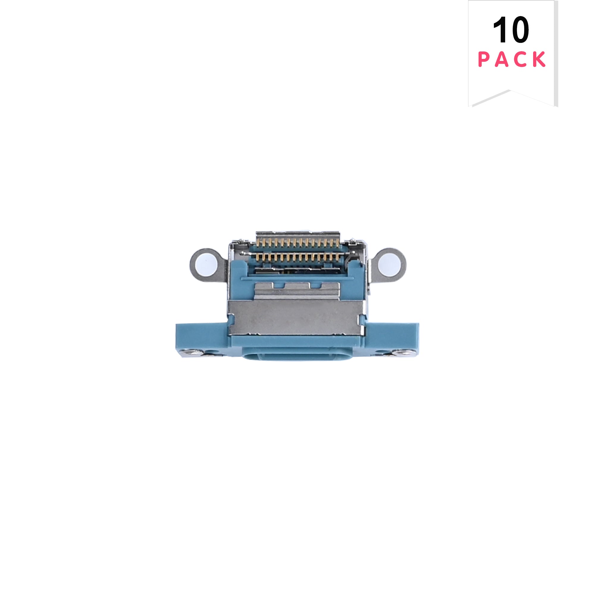 For Apple iPhone 16, 16 Plus systeem opladen Port Teal (10pcs)