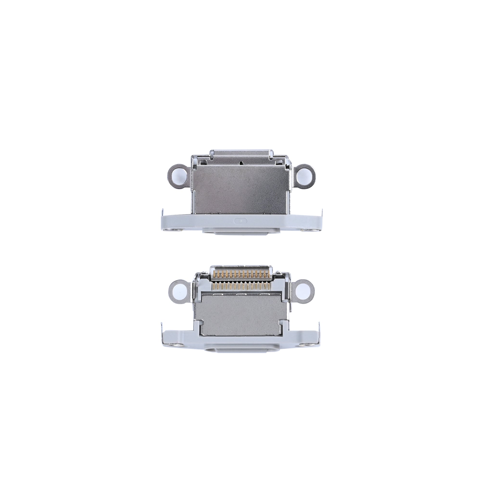 For Apple iPhone 15 Pro, 15 Pro Max systeem opladen poort wit Titanium compatibel (10 stuks)