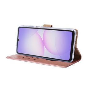 Rixus boekenkast voor Samsung Galaxy A07 roze