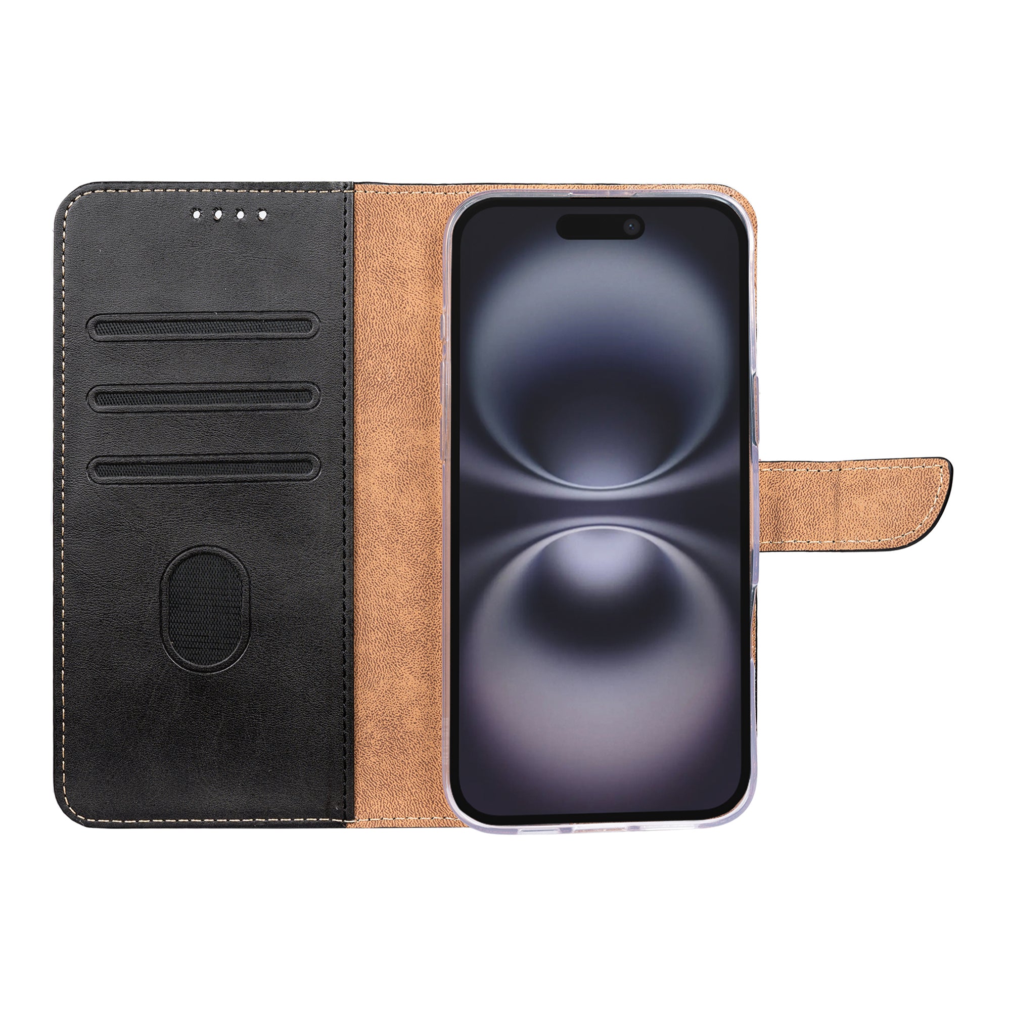 Rixus Boekenhoes For Apple iPhone 17 Zwart