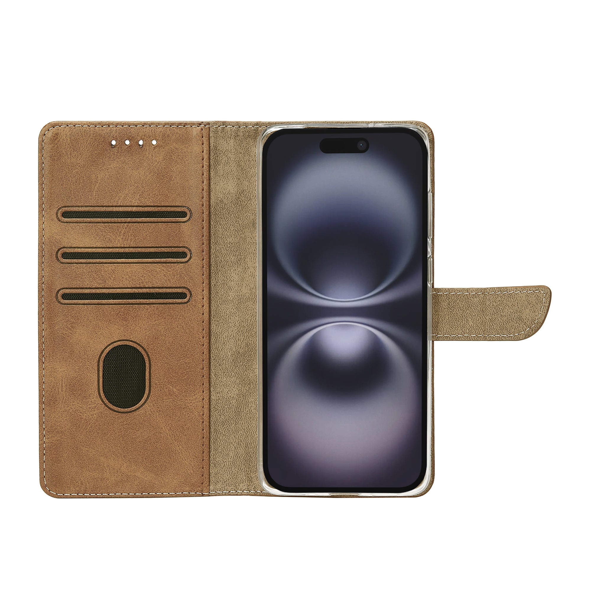 Rixus Boekenhoes For Apple iPhone 17 Lichtbruin
