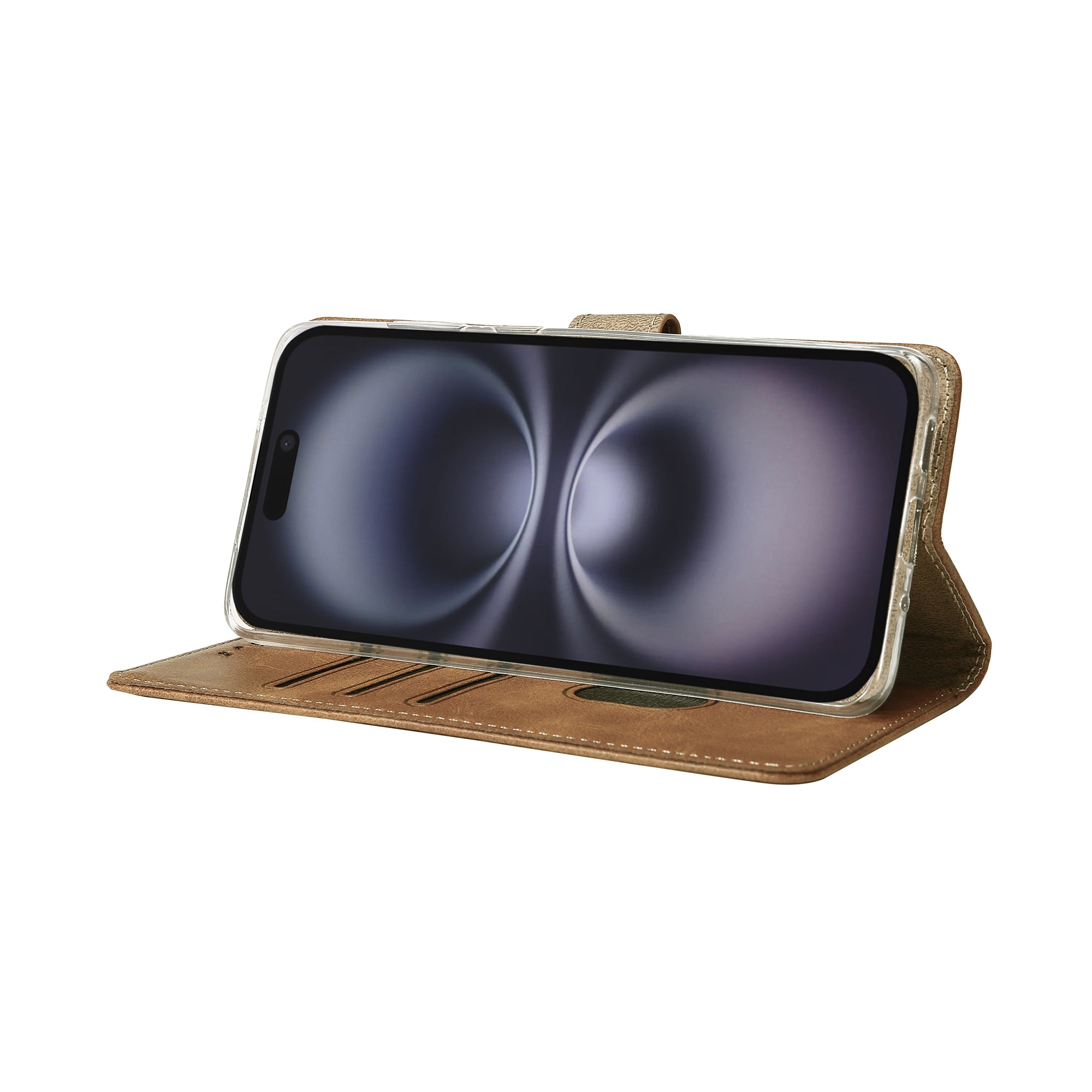 Rixus Boekenhoes For Apple iPhone 17 Lichtbruin