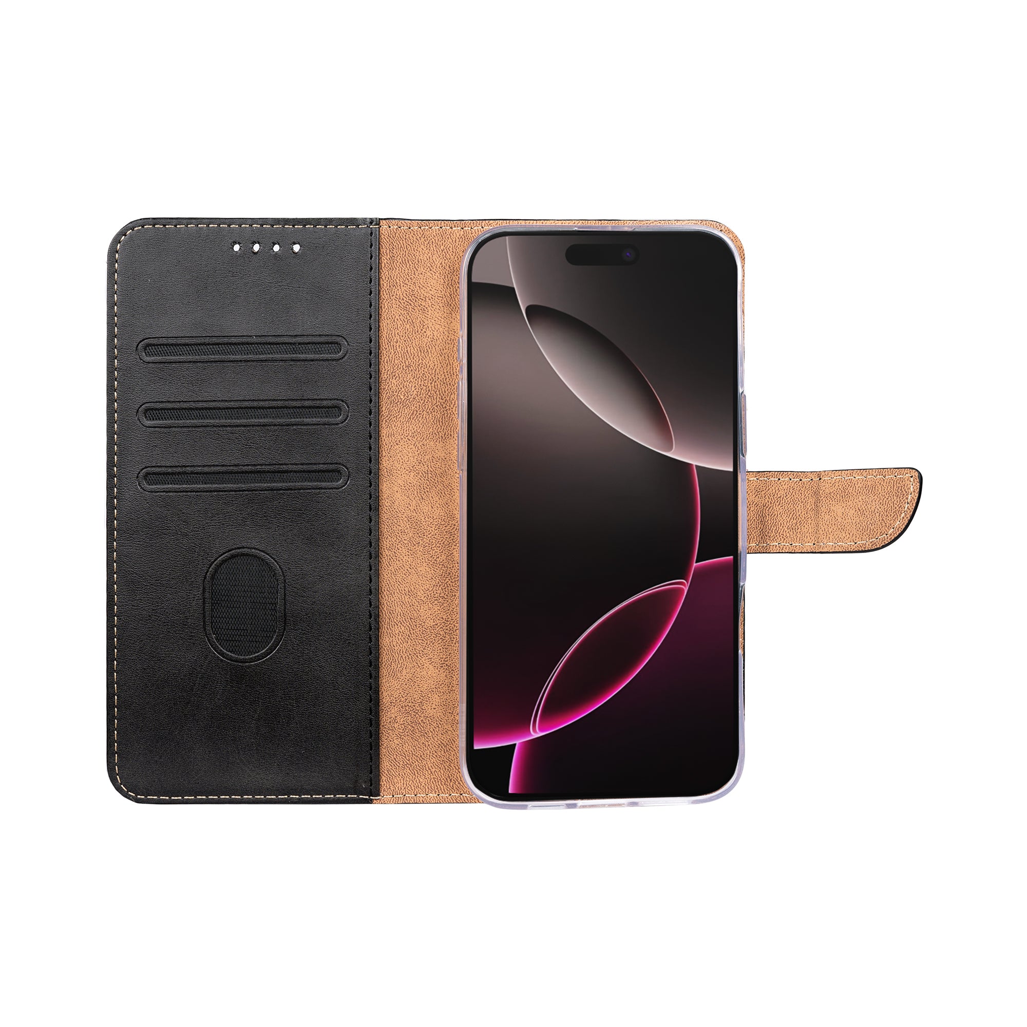 Rixus Boekenhoes For Apple iPhone 17 Pro Zwart