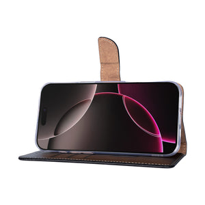 Rixus Boekenhoes For Apple iPhone 17 Pro Zwart