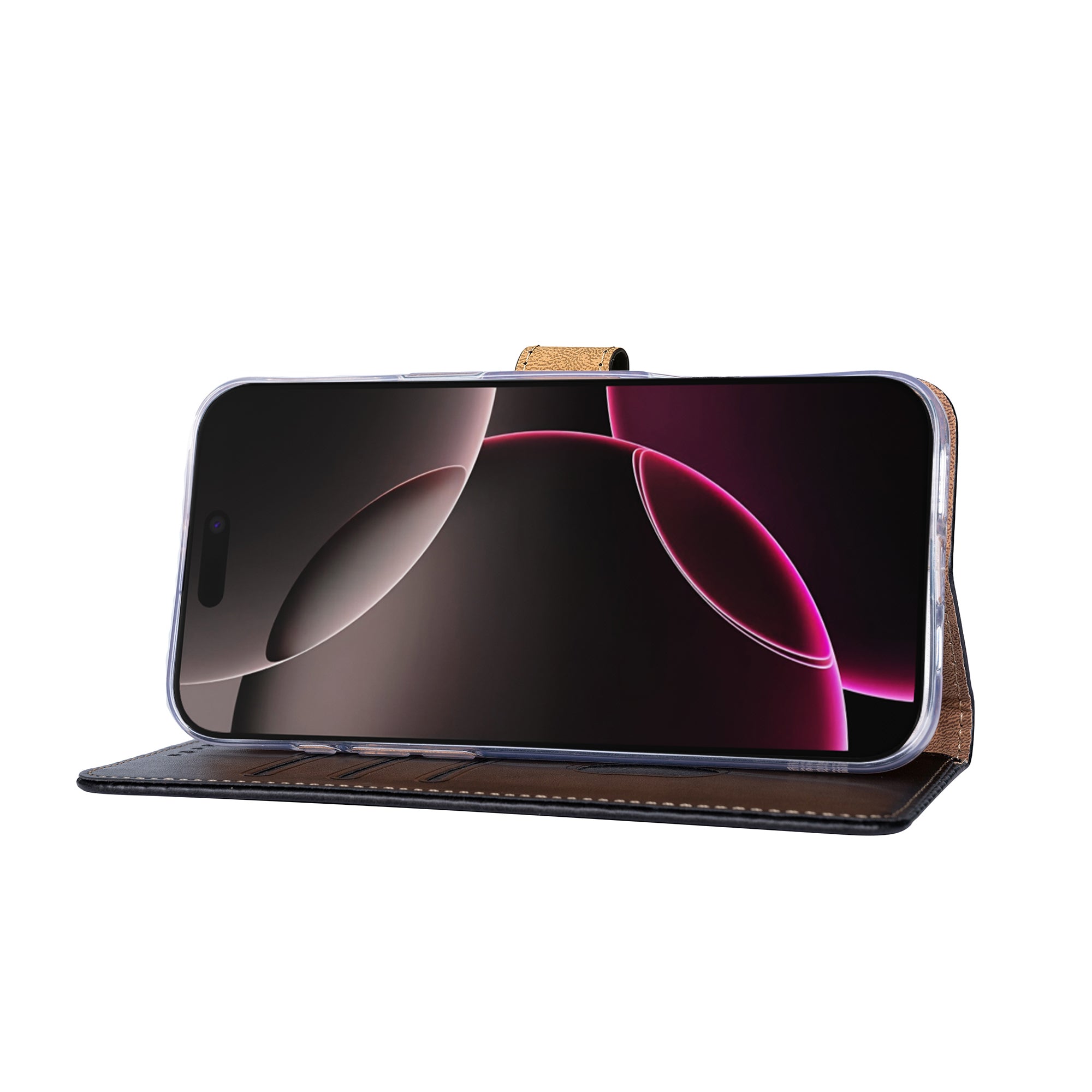 Rixus Boekenhoes For Apple iPhone 17 Pro Zwart