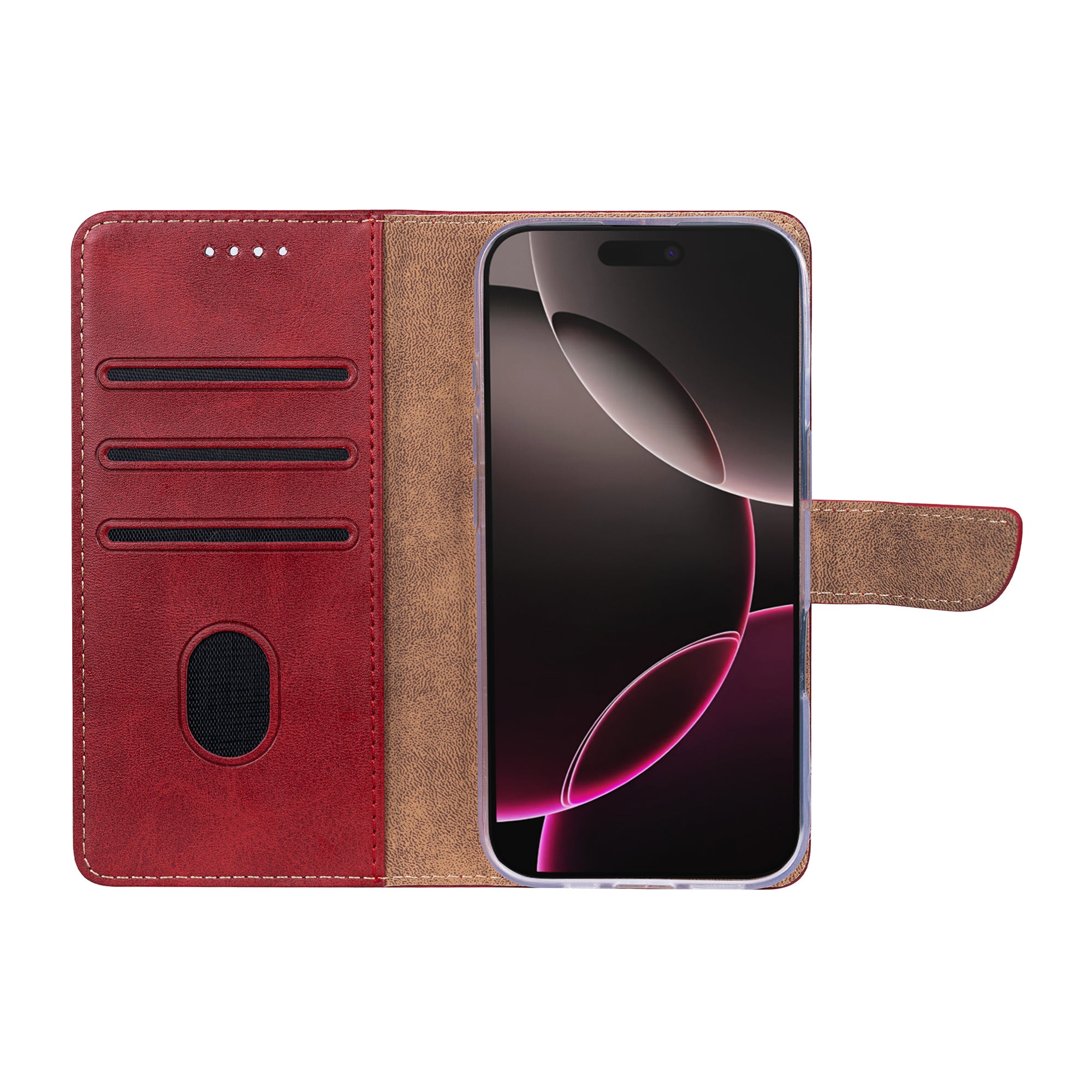 Rixus Boekhoesje For Apple iPhone 17 Pro Donkerrood