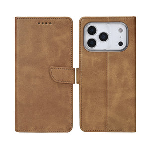 Rixus Boekenhoes For Apple iPhone 17 Pro Lichtbruin