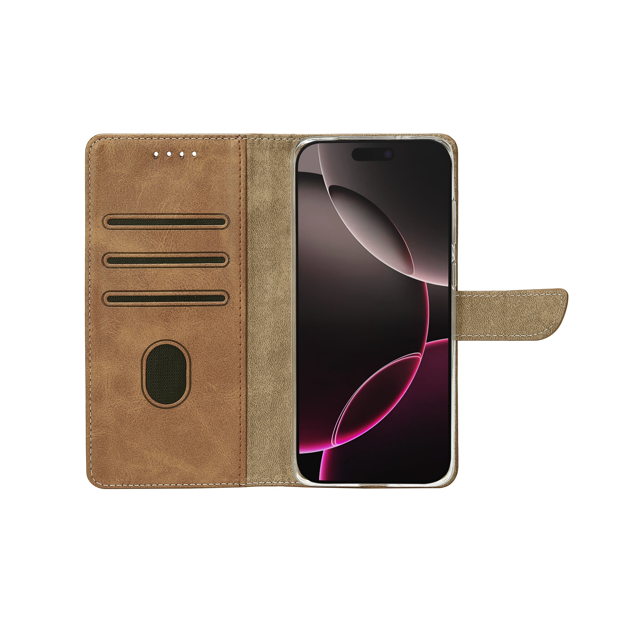 Rixus Boekenhoes For Apple iPhone 17 Pro Lichtbruin