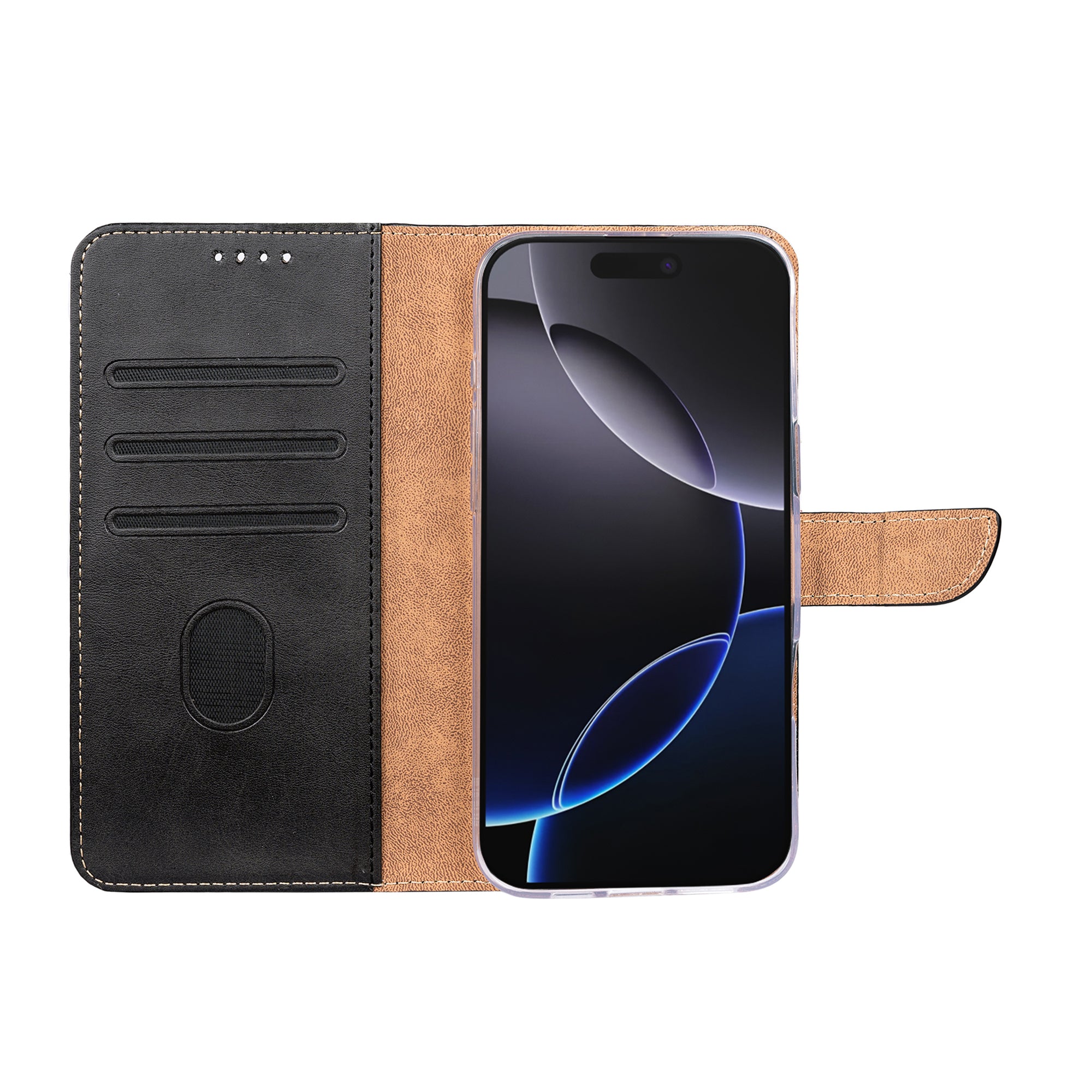 Rixus Bookcase For Apple iPhone 17 Pro Max Zwart
