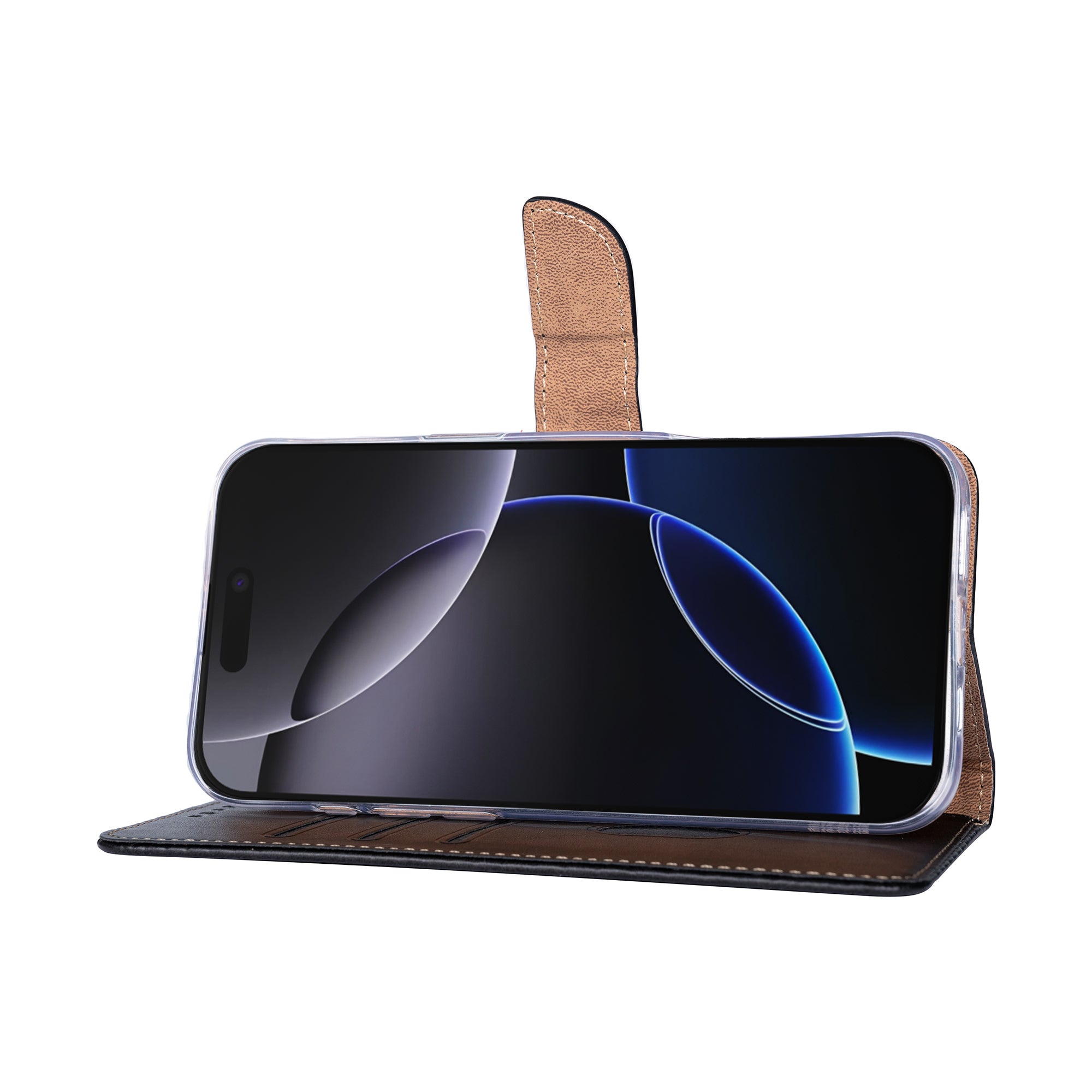 Rixus Bookcase For Apple iPhone 17 Pro Max Zwart