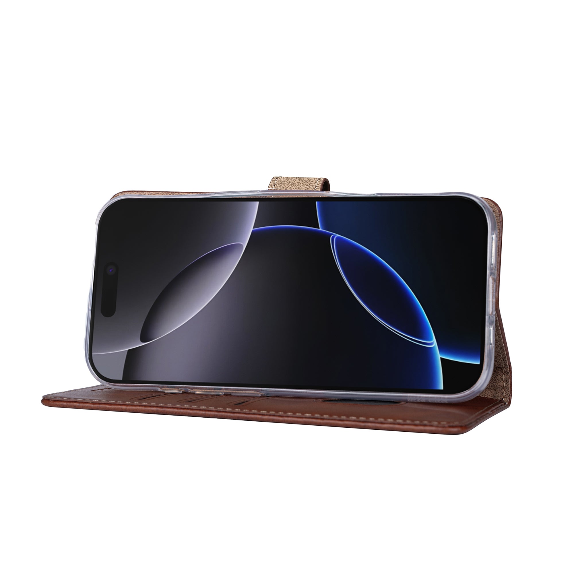 Rixus Boekhoesje For Apple iPhone 17 Pro Max Bruin
