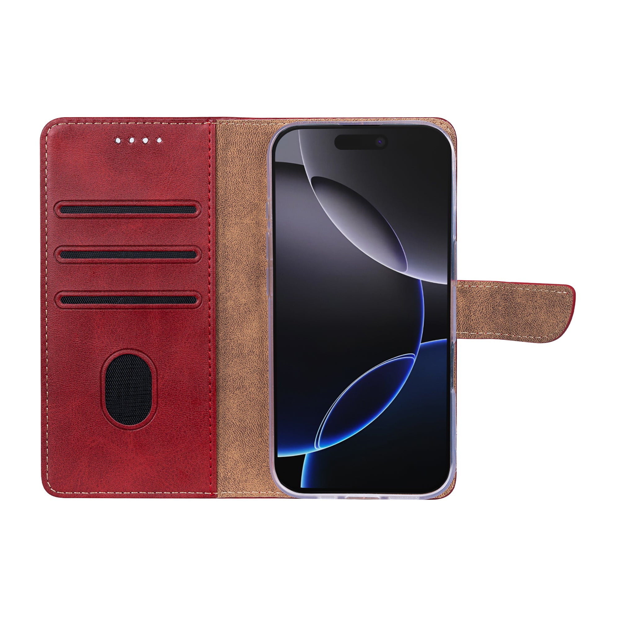 Rixus Boekhoesje For Apple iPhone 17 Pro Max Donkerrood