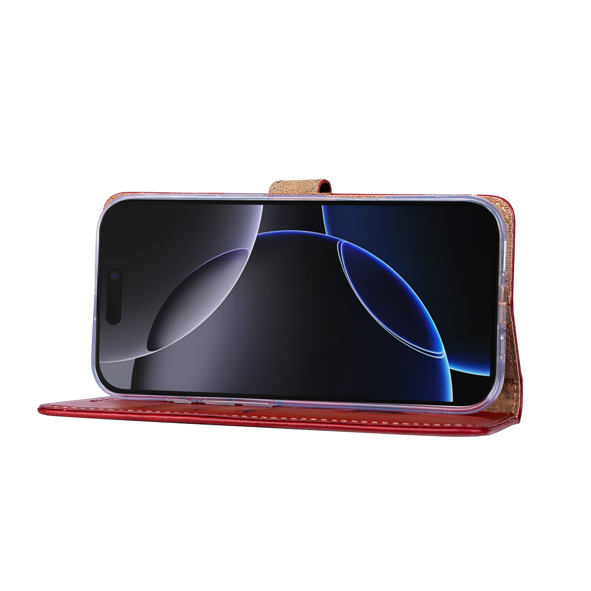 Rixus Boekhoesje For Apple iPhone 17 Pro Max Donkerrood
