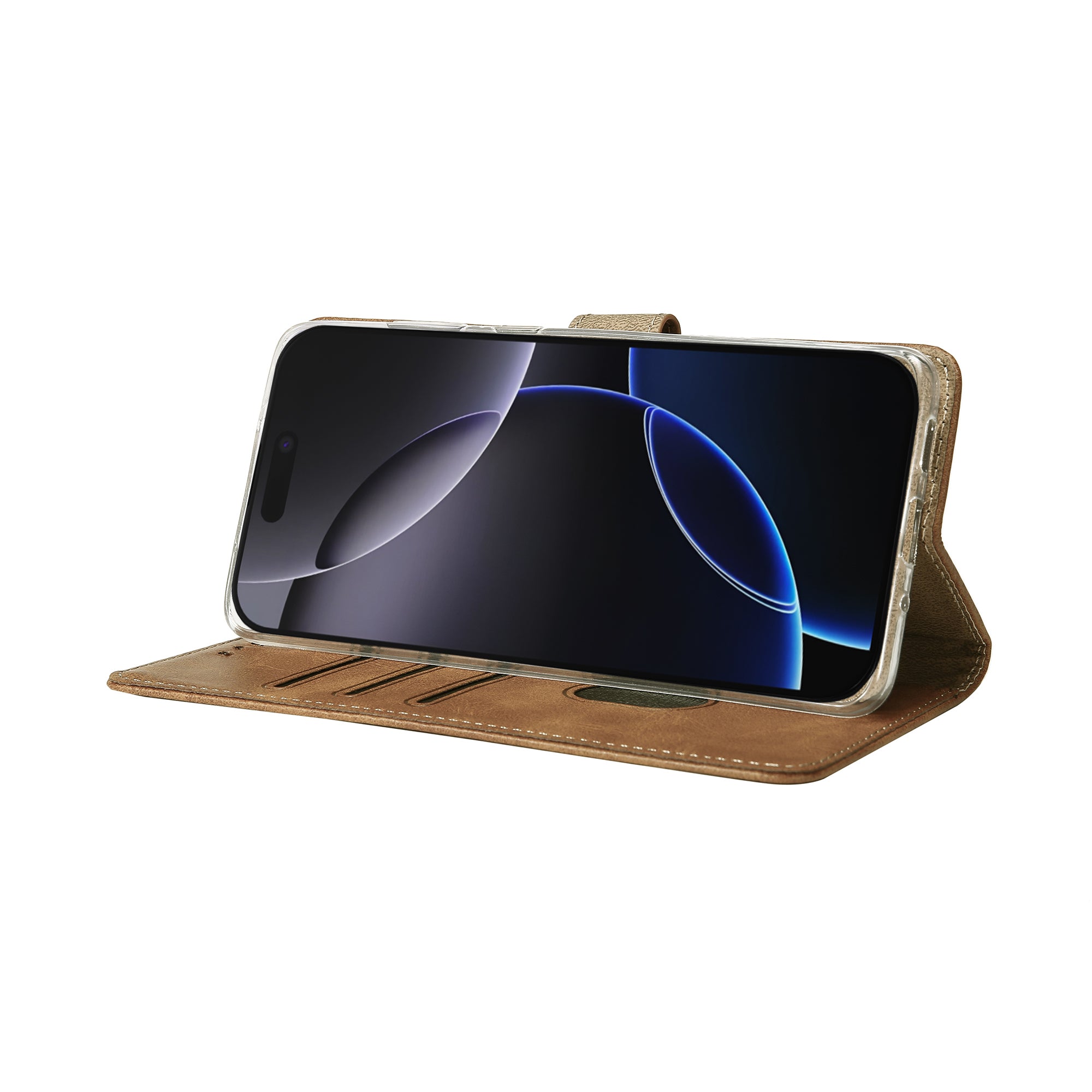 Rixus Boekhoesje For Apple iPhone 17 Pro Max Lichtbruin