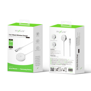 Rixus RXWC05 USB-C Oplader For Apple Watch en Samsung Galaxy Watch 1,2 m wit