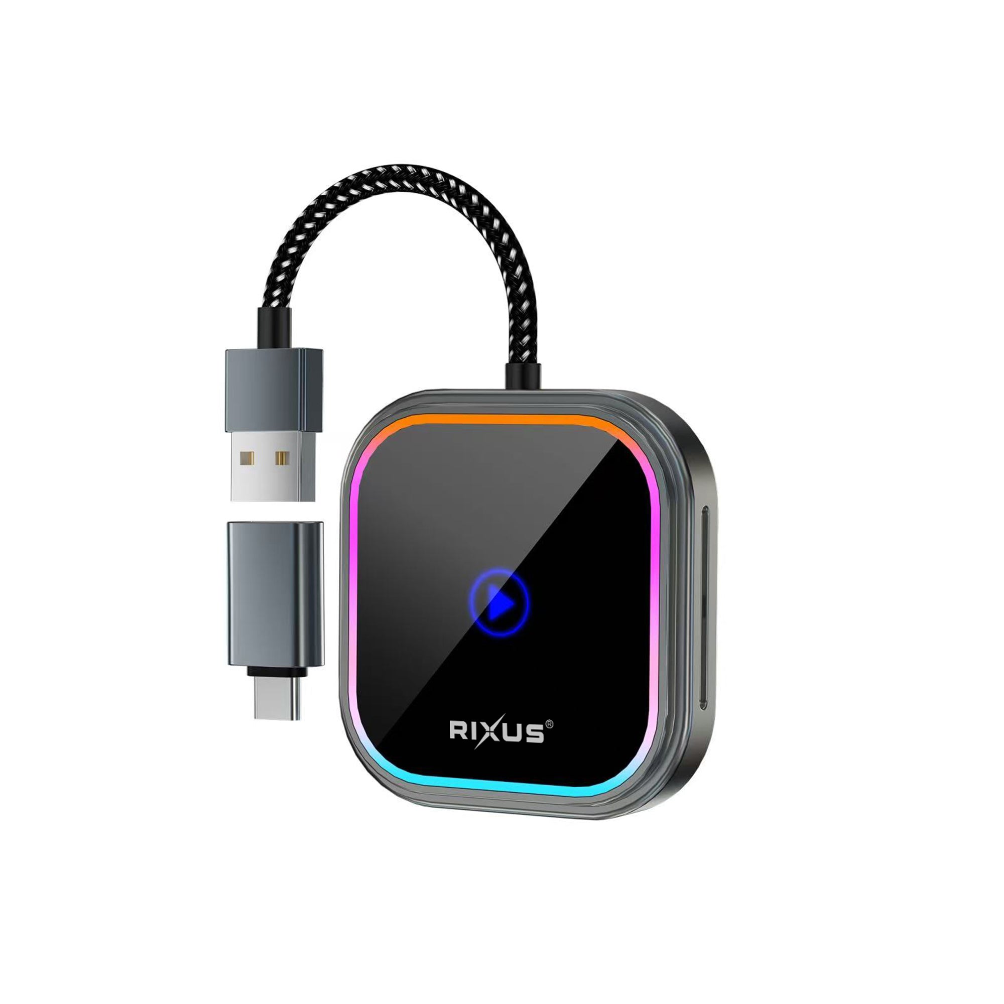 Rixus RXCP05 draadloze Carplay-adapter metallic grijs