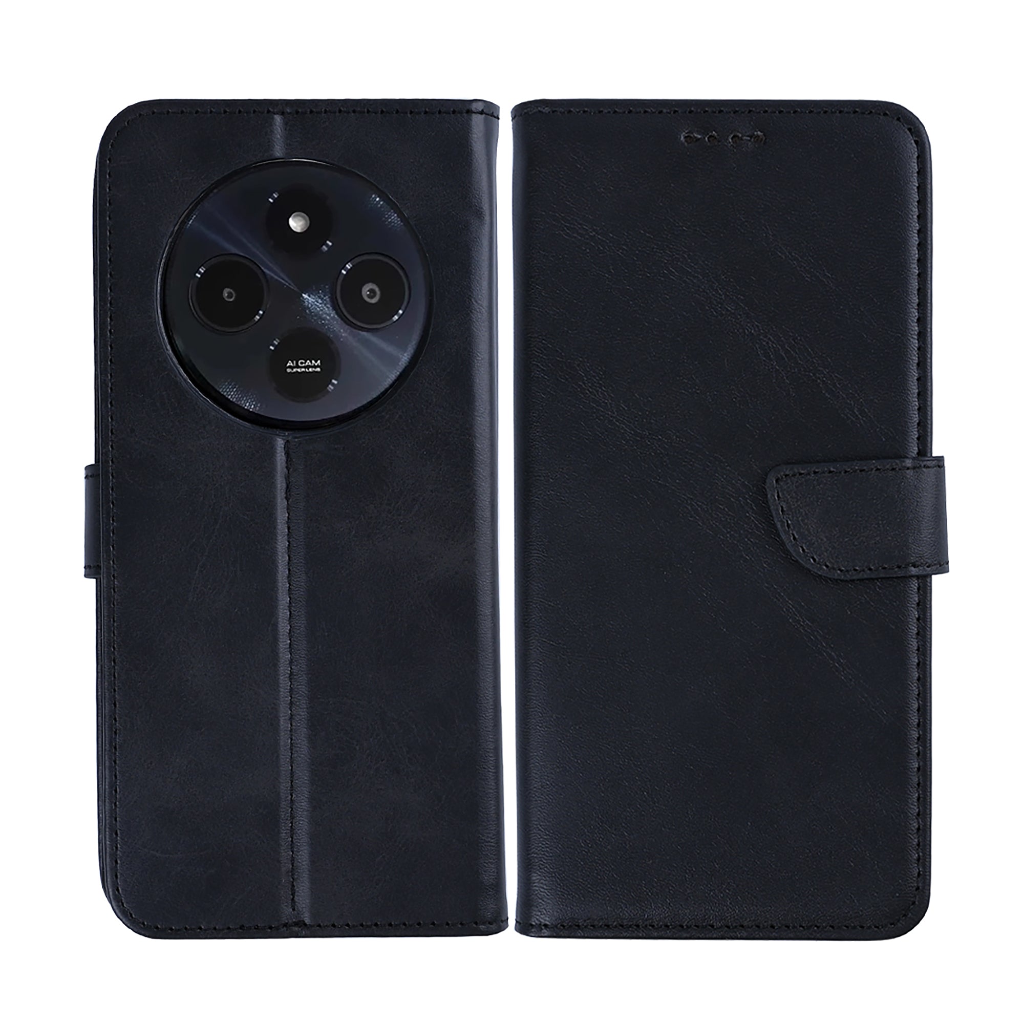 Rixus Boekenkast Voor Xiaomi Redmi 14C Zwart