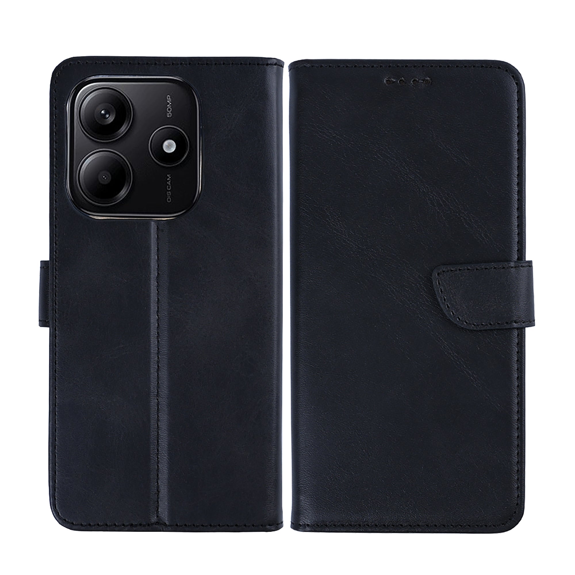 Rixus Boekenkast Voor Xiaomi Redmi Note 14 5G Zwart