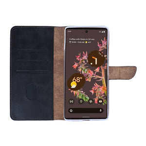 Rixus Boekenkast Voor Google Pixel 6 Pro Zwart