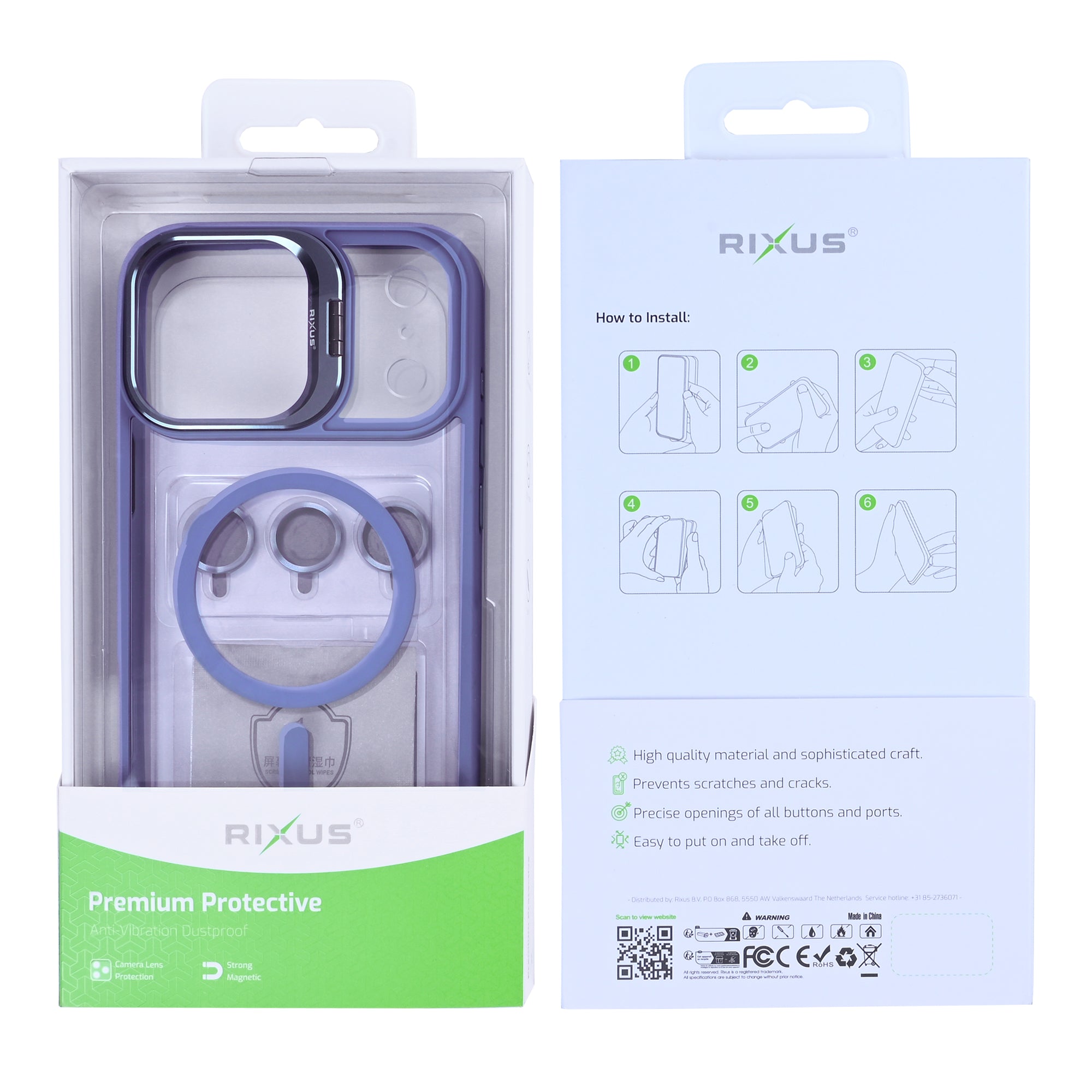 Rixus Classic 03 Case With MagSafe Compatible For Apple iPhone 17 Pro Light Purple