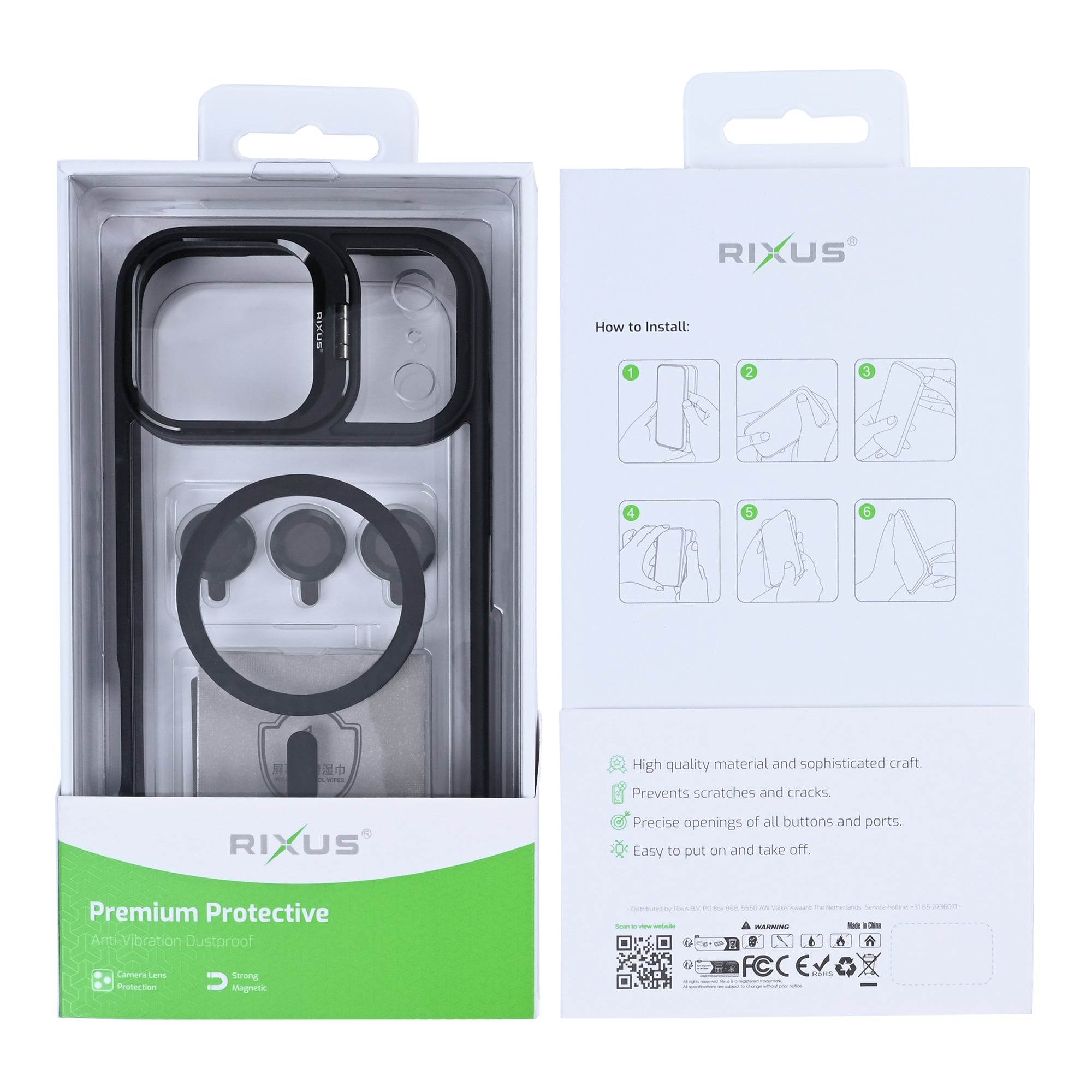 Rixus Classic 03 Case With MagSafe Compatible For Apple iPhone 17 Pro Black