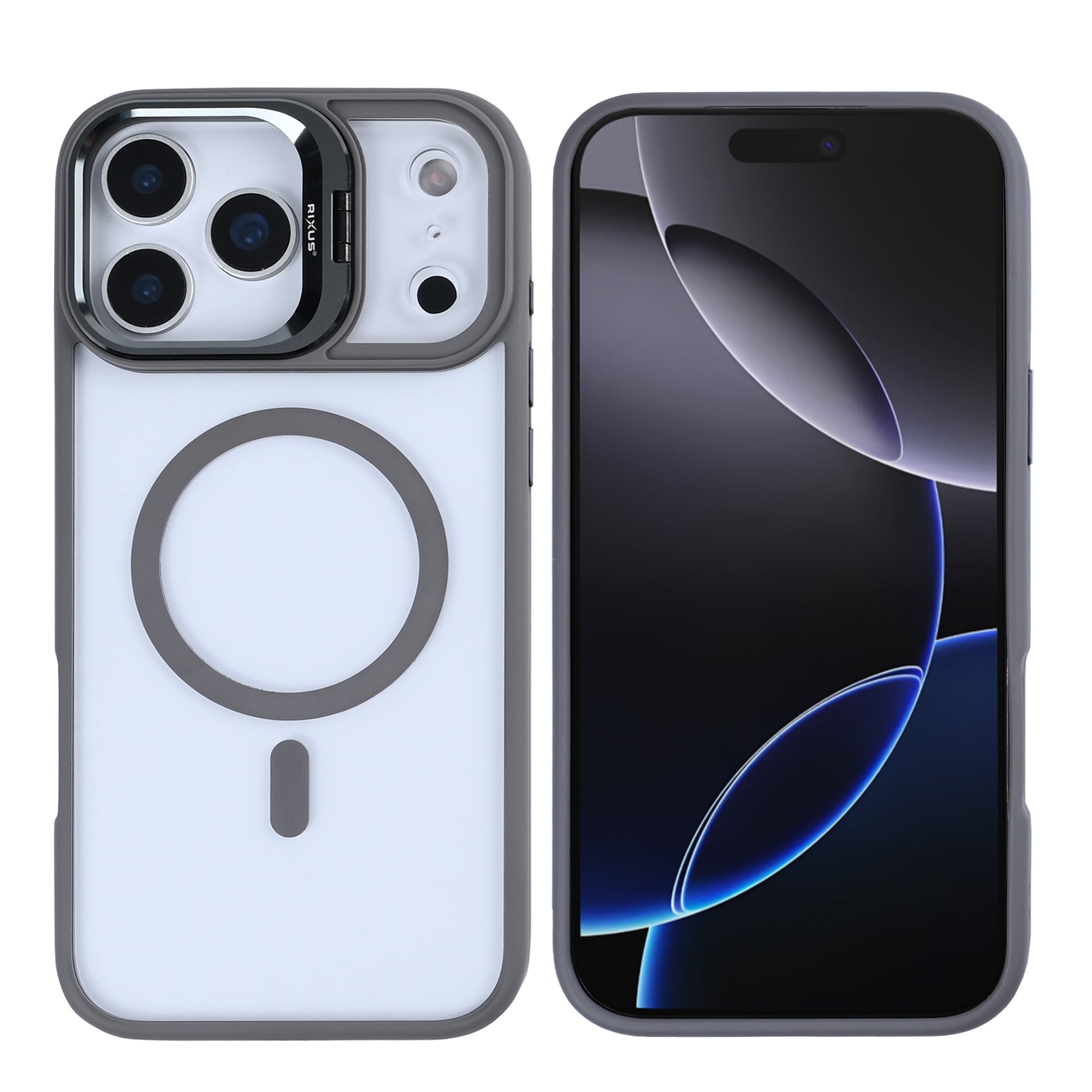 Rixus Classic 03 Hoesje Met MagSafe For Apple iPhone 17 Pro Titaangrijs