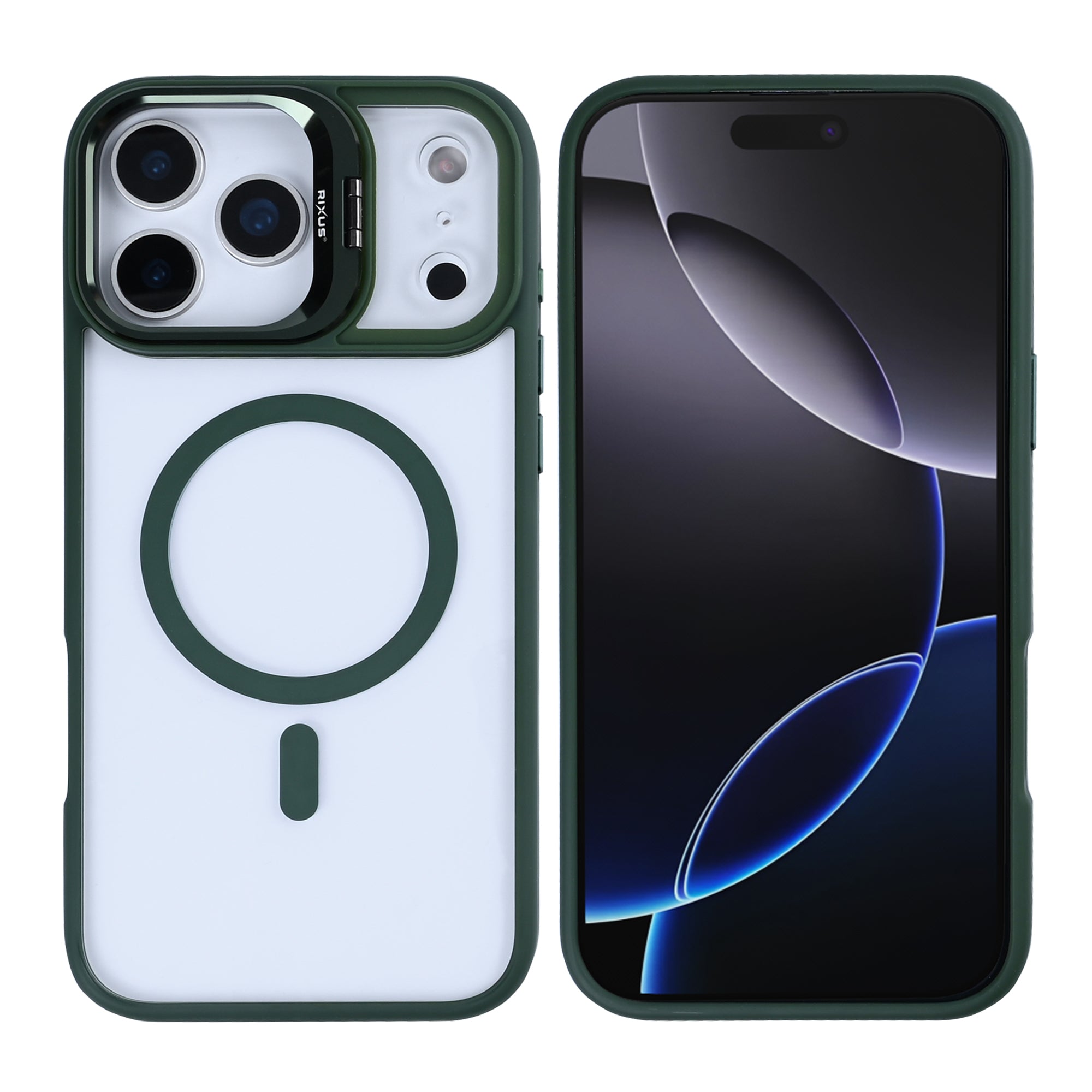 Rixus Classic 03 Hoesje Met MagSafe For Apple iPhone 17 Pro Max Donkergroen