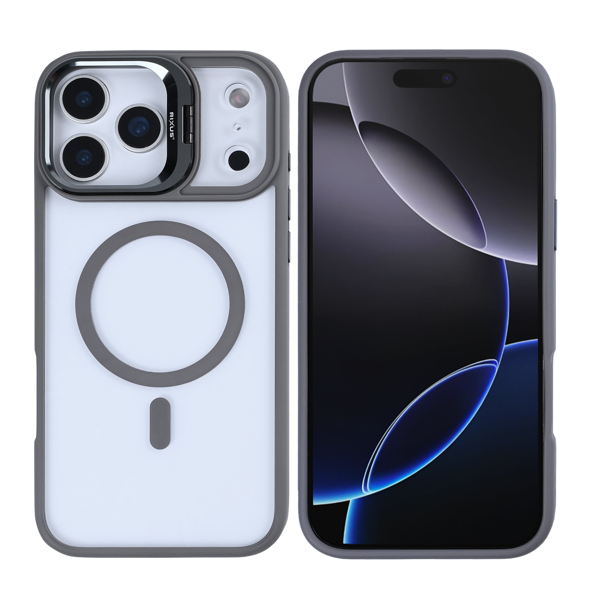 Rixus Classic 03 Hoesje Met MagSafe For Apple iPhone 17 Pro Max Titaangrijs