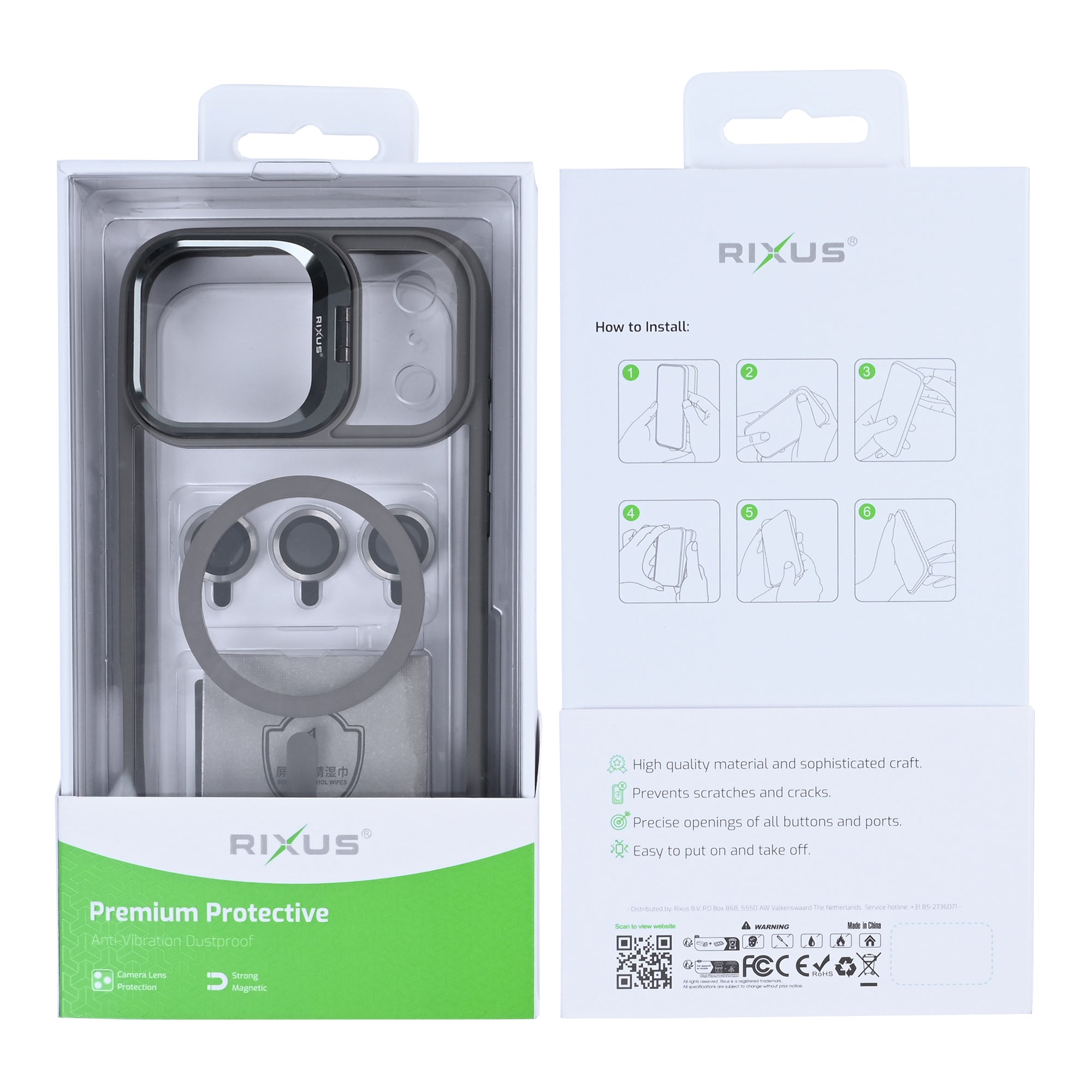 Rixus Classic 03 Hoesje Met MagSafe For Apple iPhone 17 Pro Max Titaangrijs