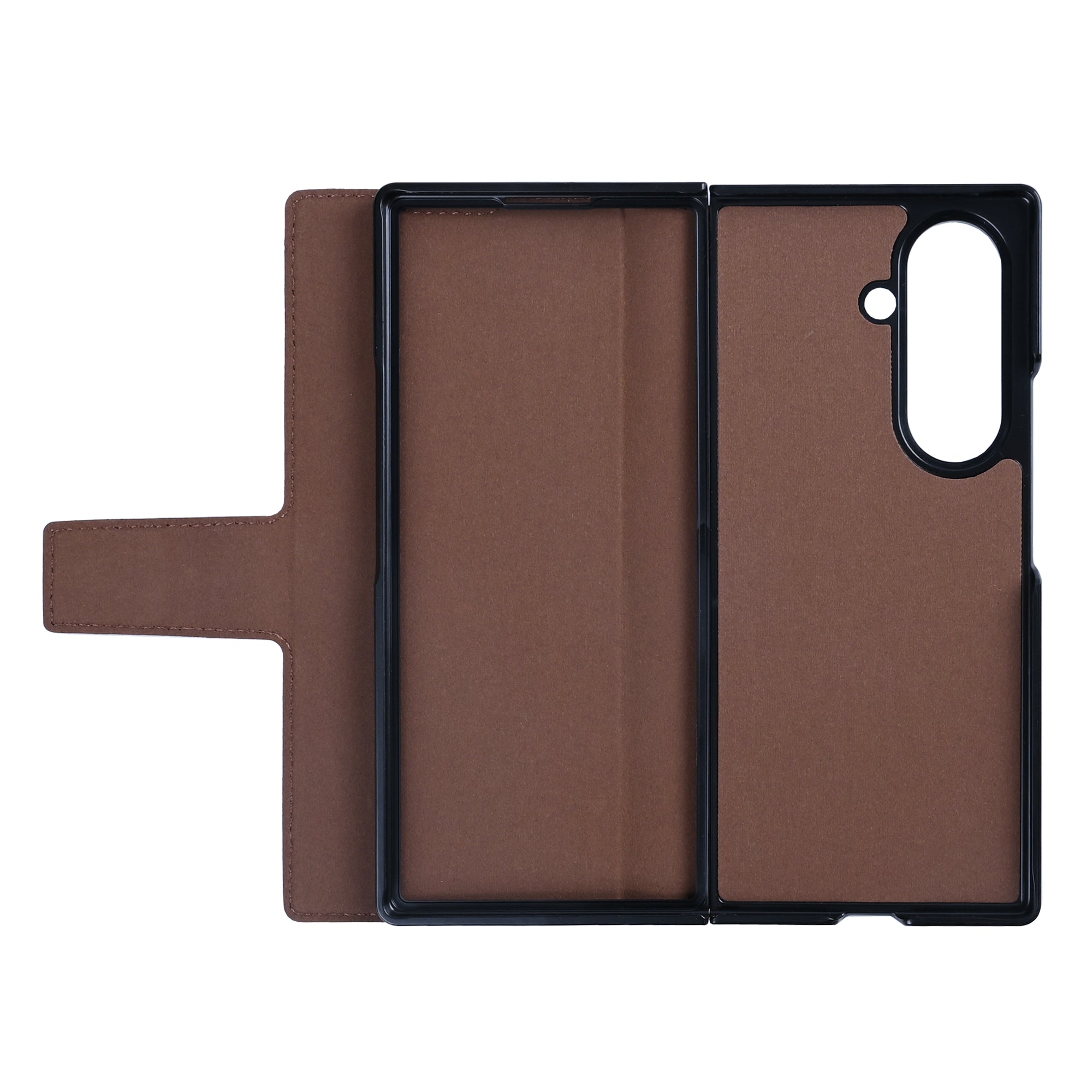 Rixus Portemonnee Hoesje Met Penhouder Voor Samsung Galaxy Z Fold 7 Bruin