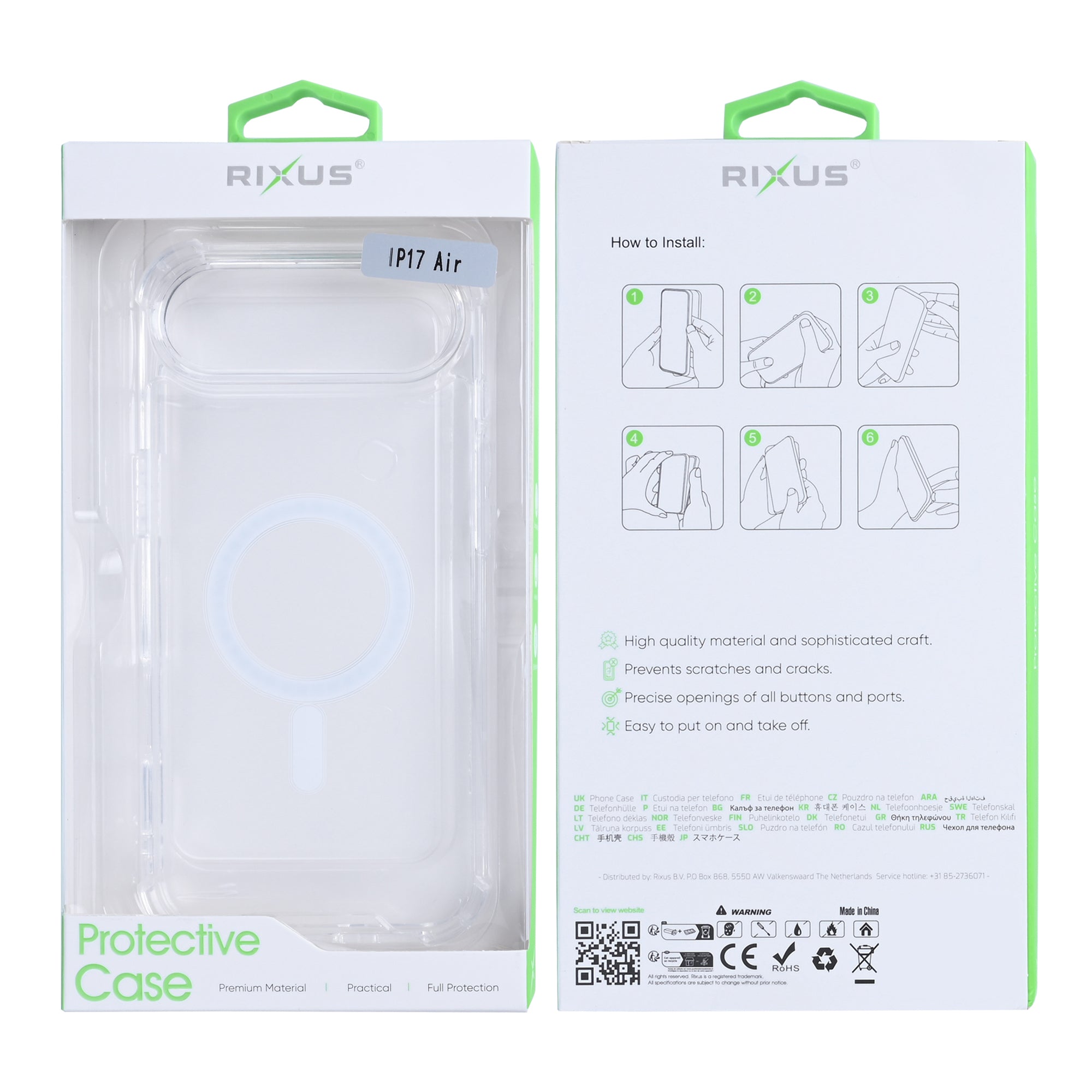 Rixus Anti-Barst Hoesje Met MagSafe For Apple iPhone 17 Air Transparant