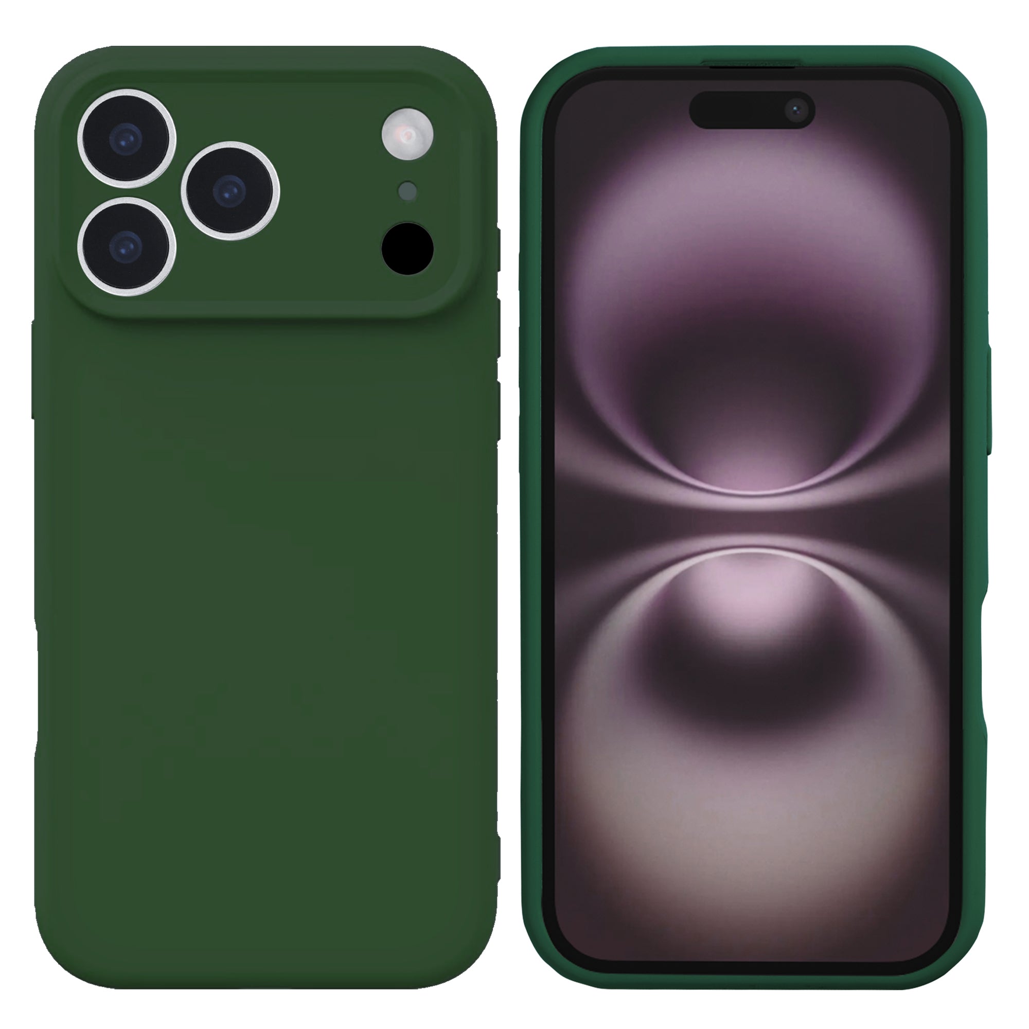 Rixus zachte TPU-telefoonhoes For Apple 17 Pro Max donkergroen