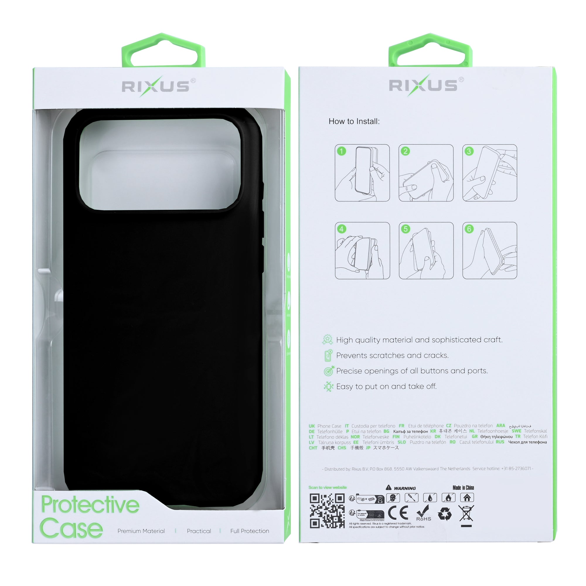 Rixus Zacht TPU Telefoonhoesje Met MagSafe For Apple iPhone 17 Pro Max Zwart