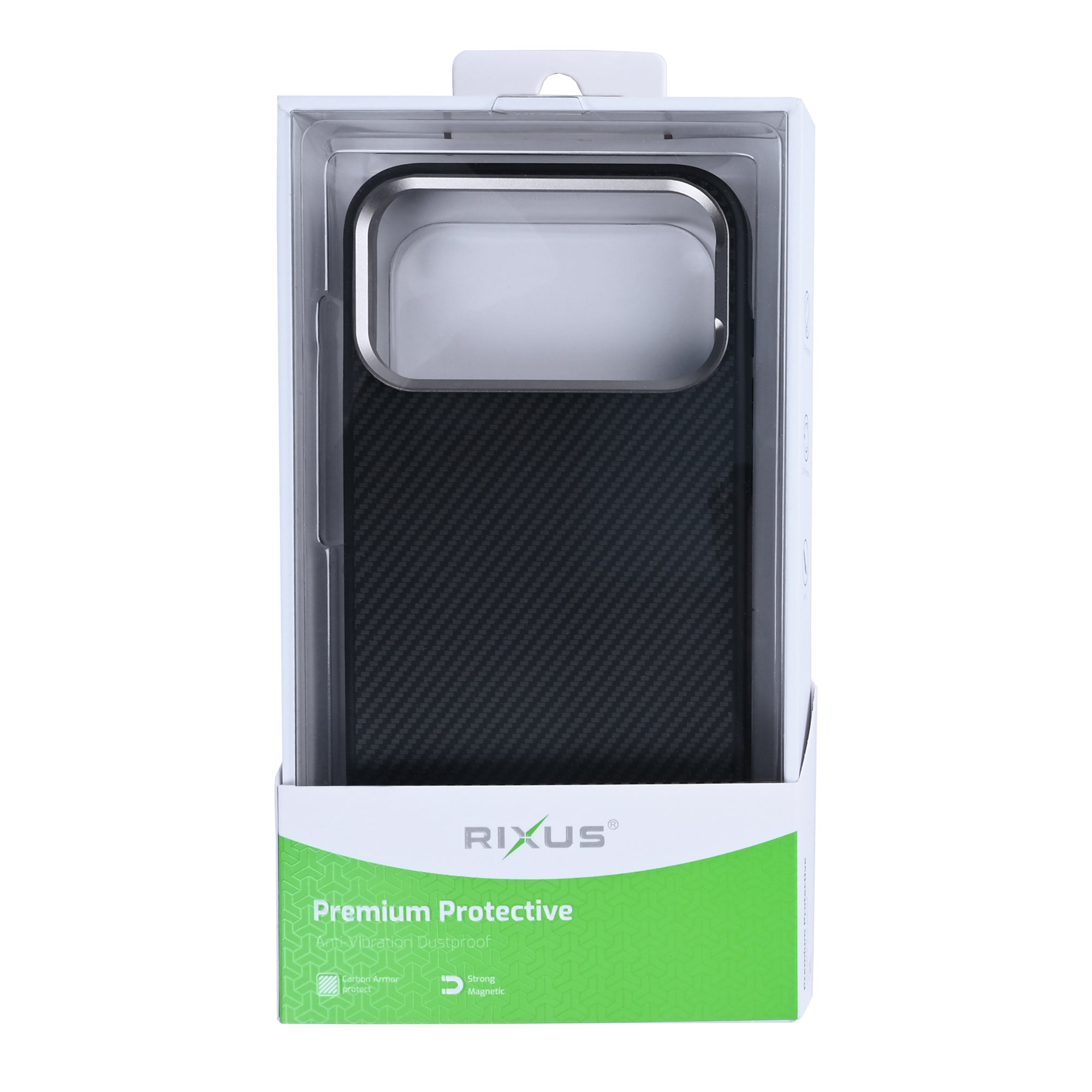 Rixus Mag Carbon Met MagSafe For Apple iPhone 17 Pro Titanium Zwart
