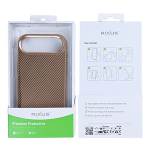 Rixus Mag Carbon Met MagSafe For Apple iPhone 17 Air Bruin