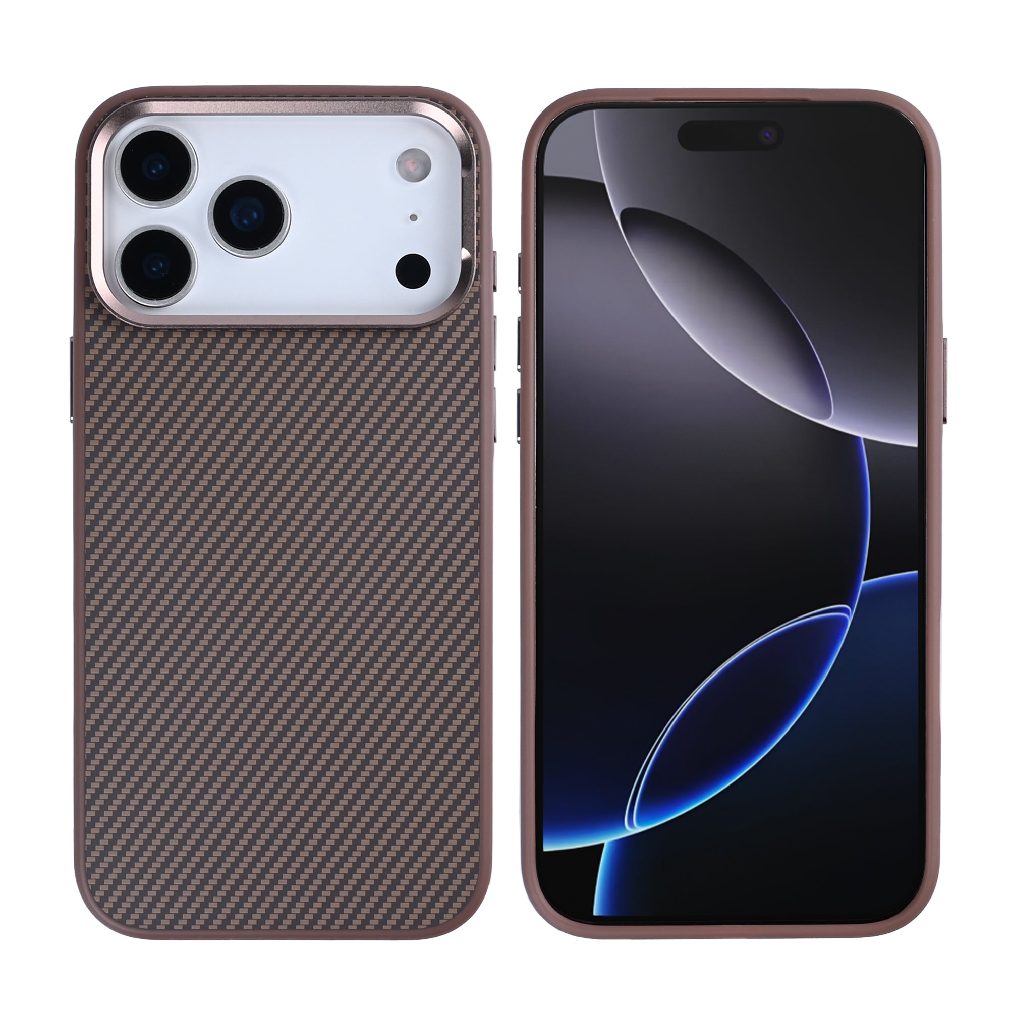 Rixus Mag Carbon Met MagSafe For Apple iPhone 17 Pro Max Bruin